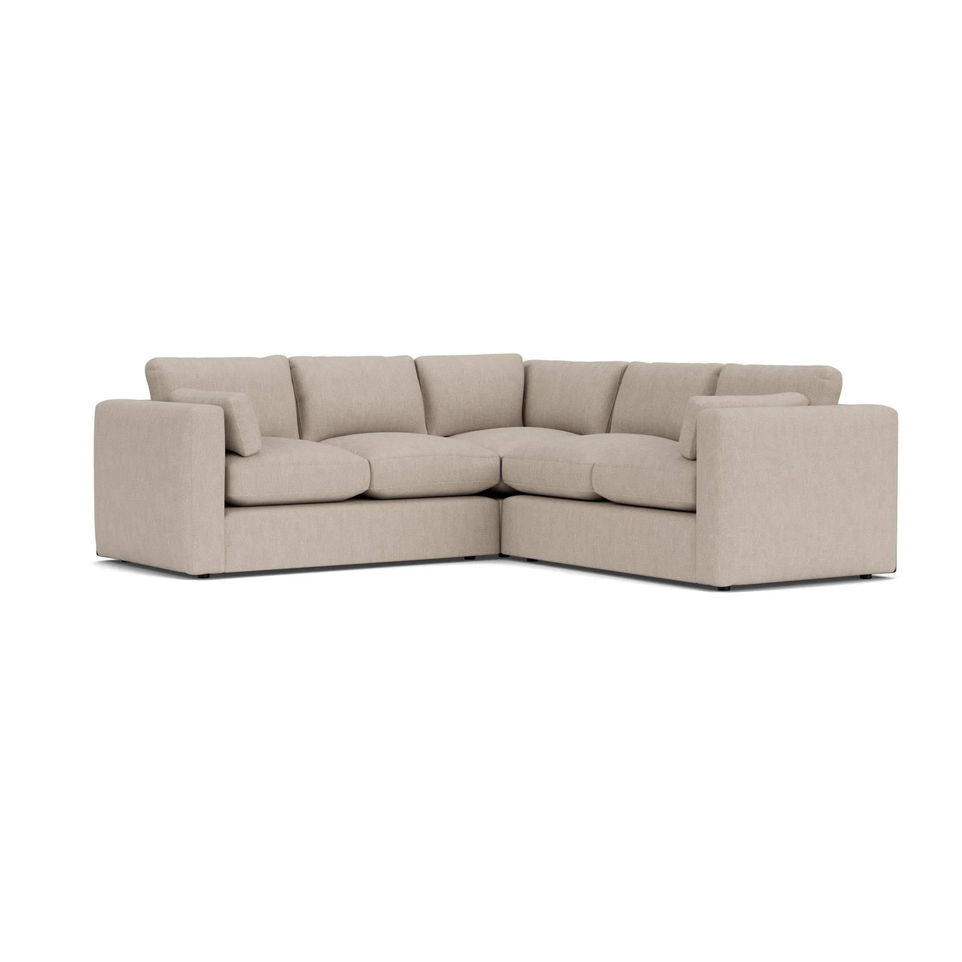 Clarke Compact Corner Sofa in Luxury Italian Linen - Natural with undefined legs