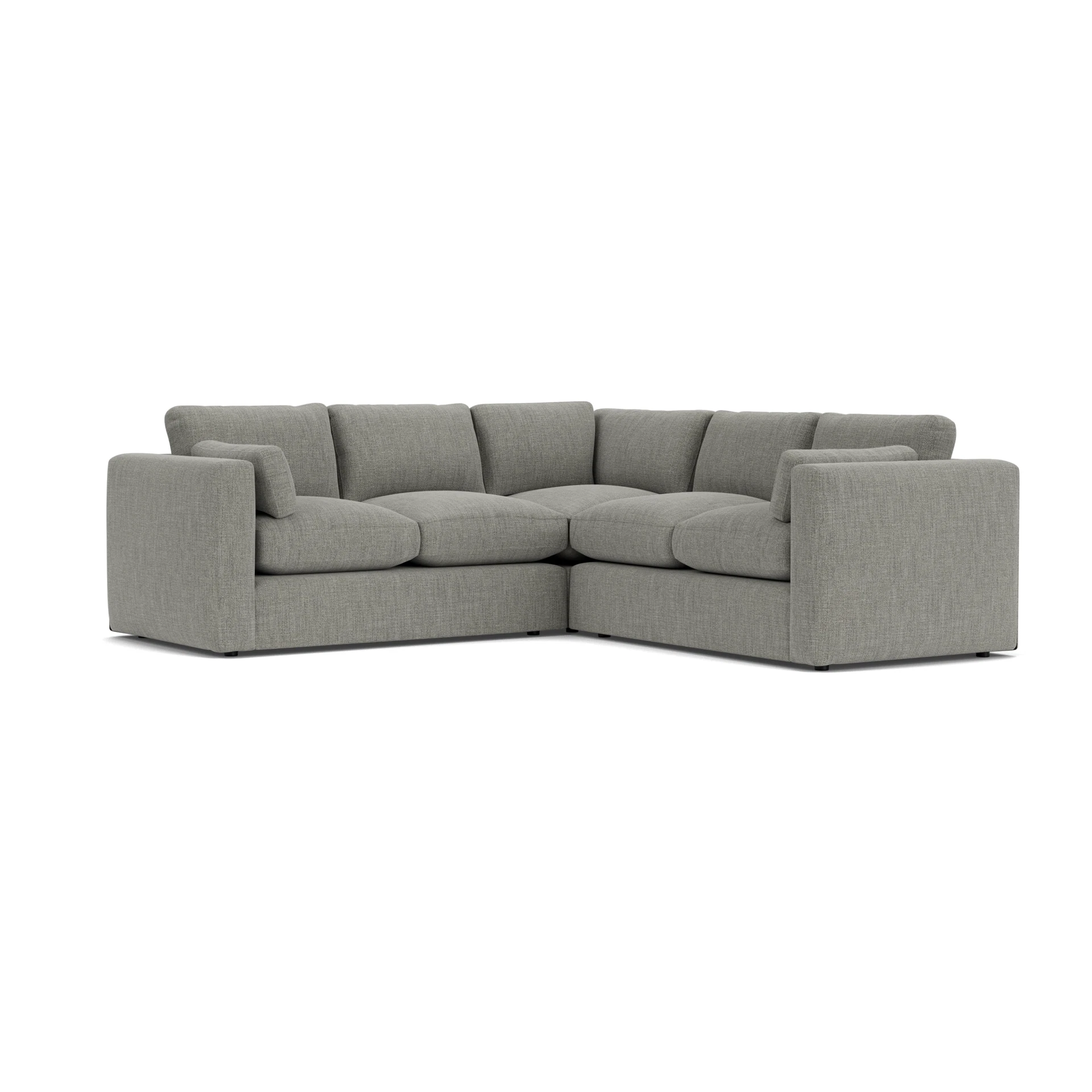 Clarke Compact Corner Sofa in Rustic Weave - Grey Marl with undefined legs