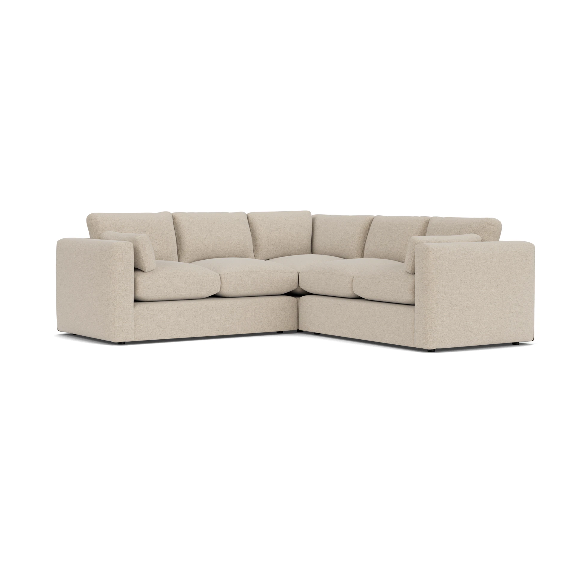 Clarke Compact Corner Sofa in Rustic Weave - Natural with undefined legs