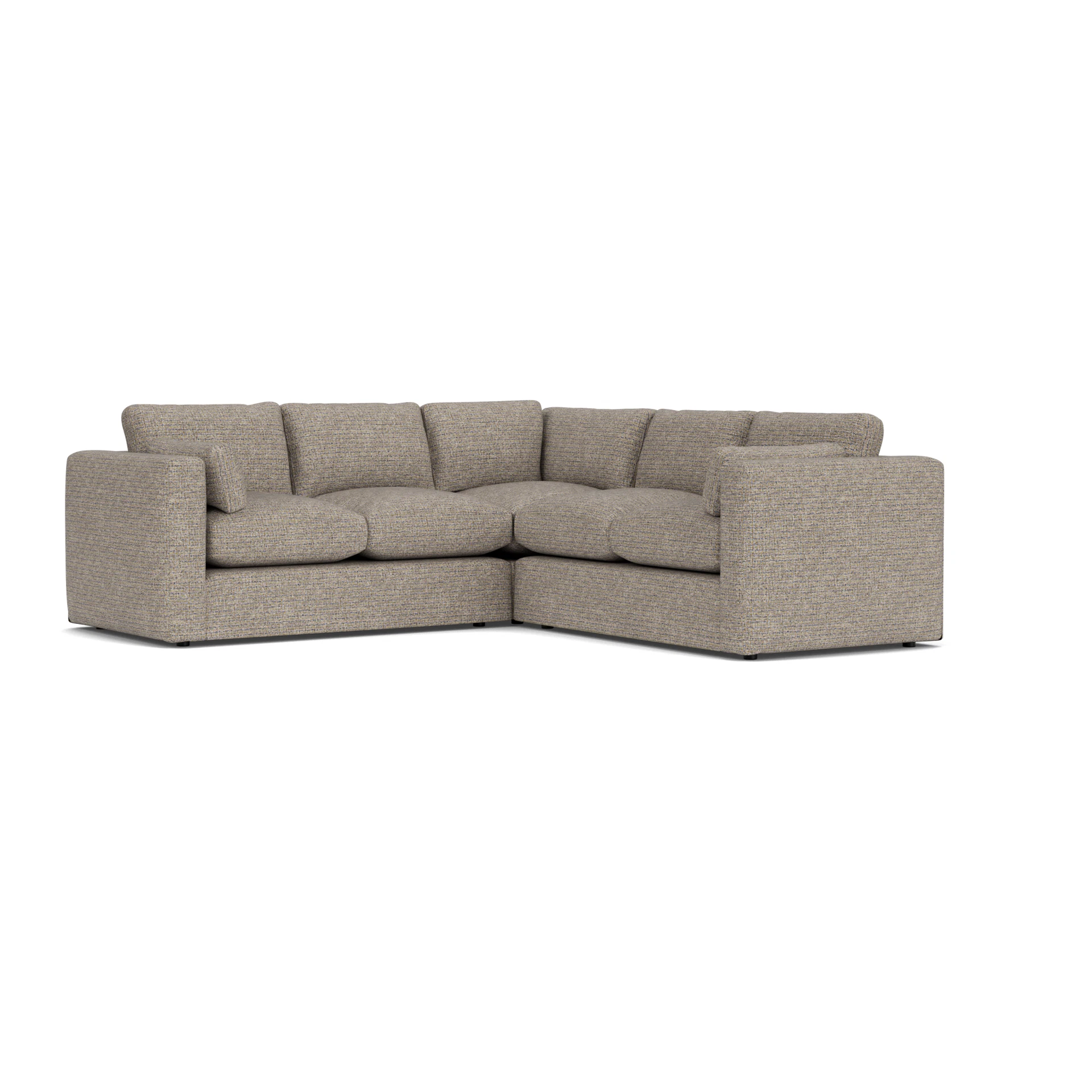 Clarke Compact Corner Sofa in Textured Weave - Shoreline Mix