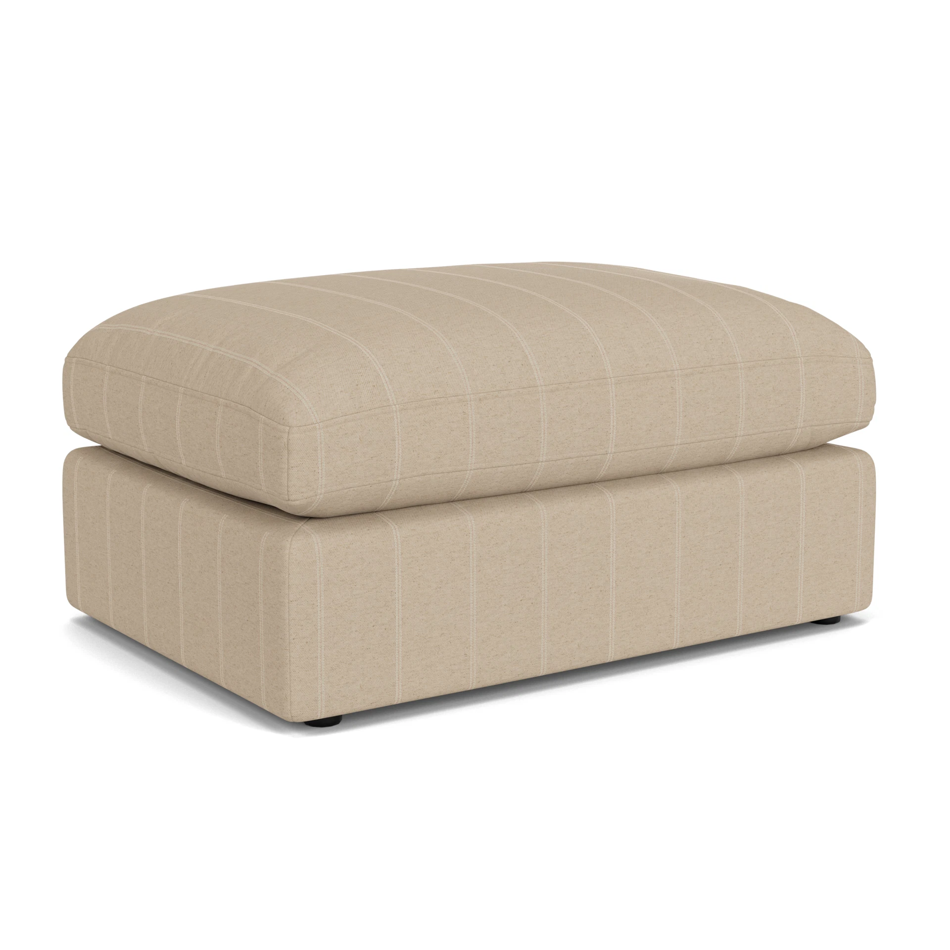 Clarke Large Foot Stool in Compton Stripe - Natural with undefined legs