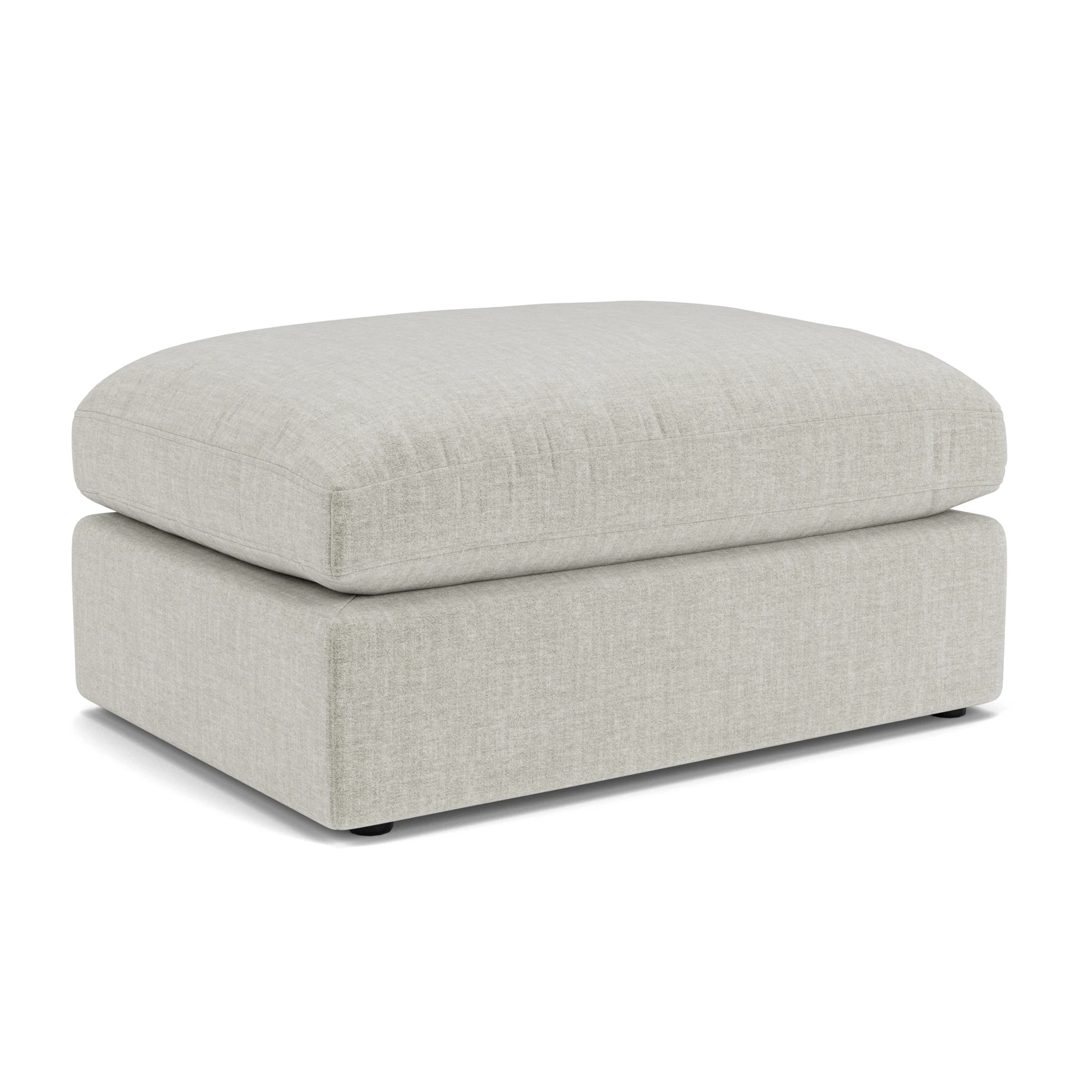 Clarke Large Foot Stool in Eco Chenille - Grey Mist with undefined legs