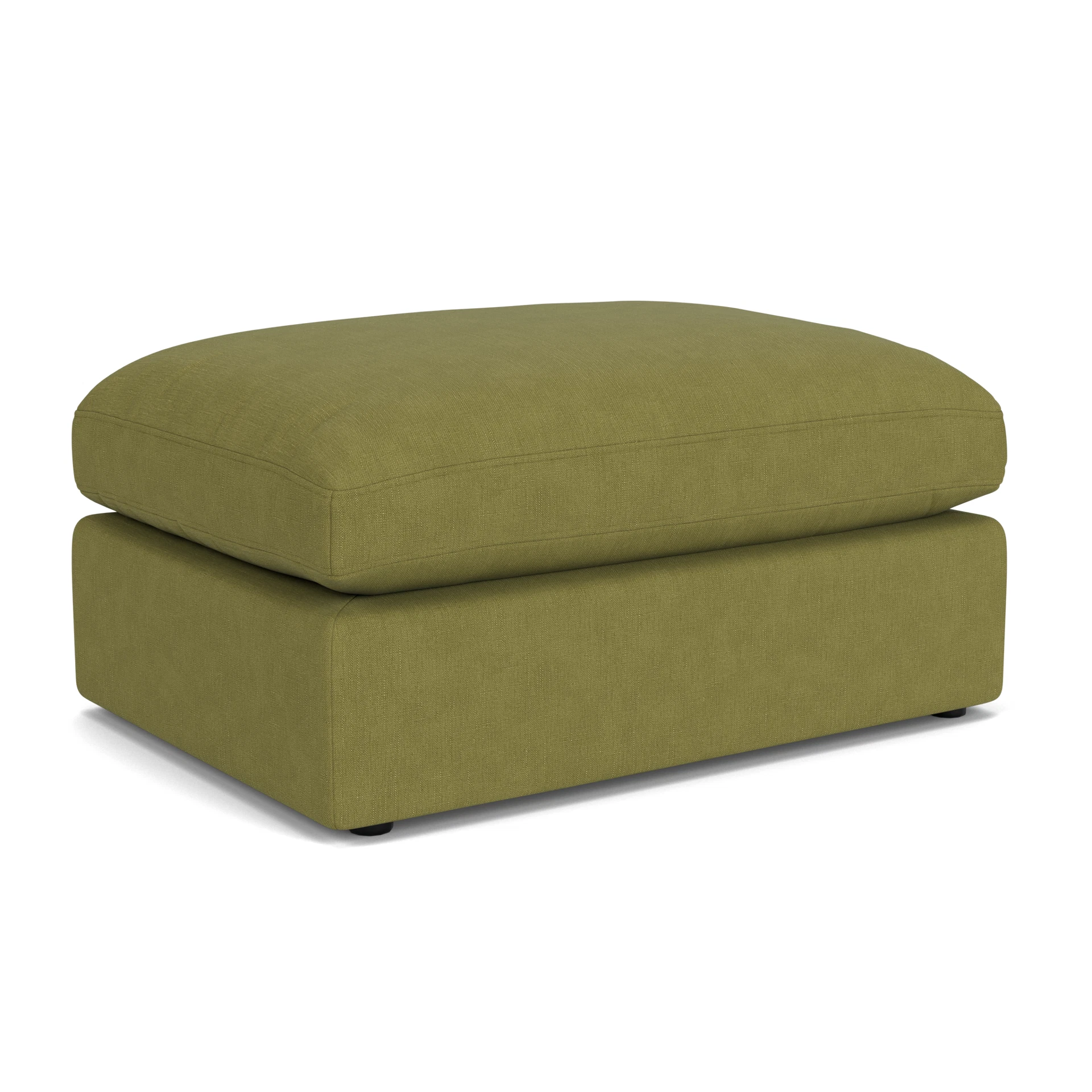 Clarke Large Foot Stool in House Linen Mix - Apple with undefined legs