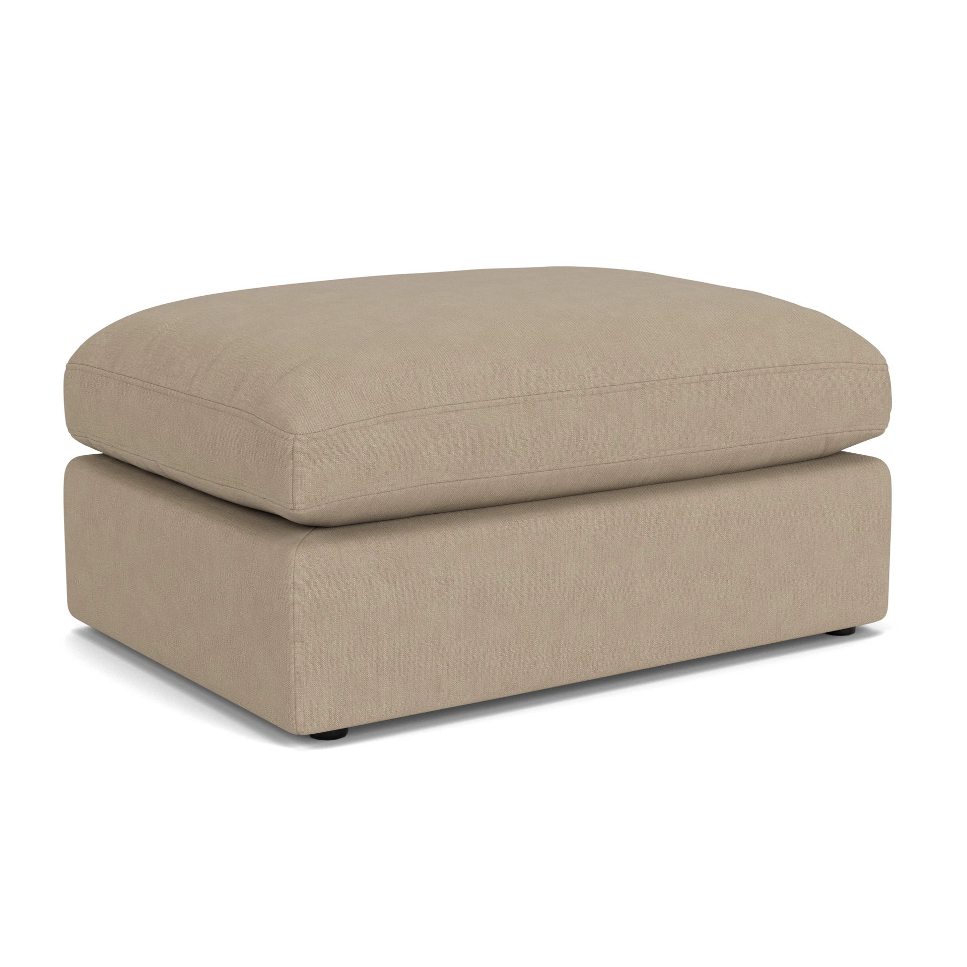 Clarke Large Foot Stool in House Linen Mix - Natural with undefined legs