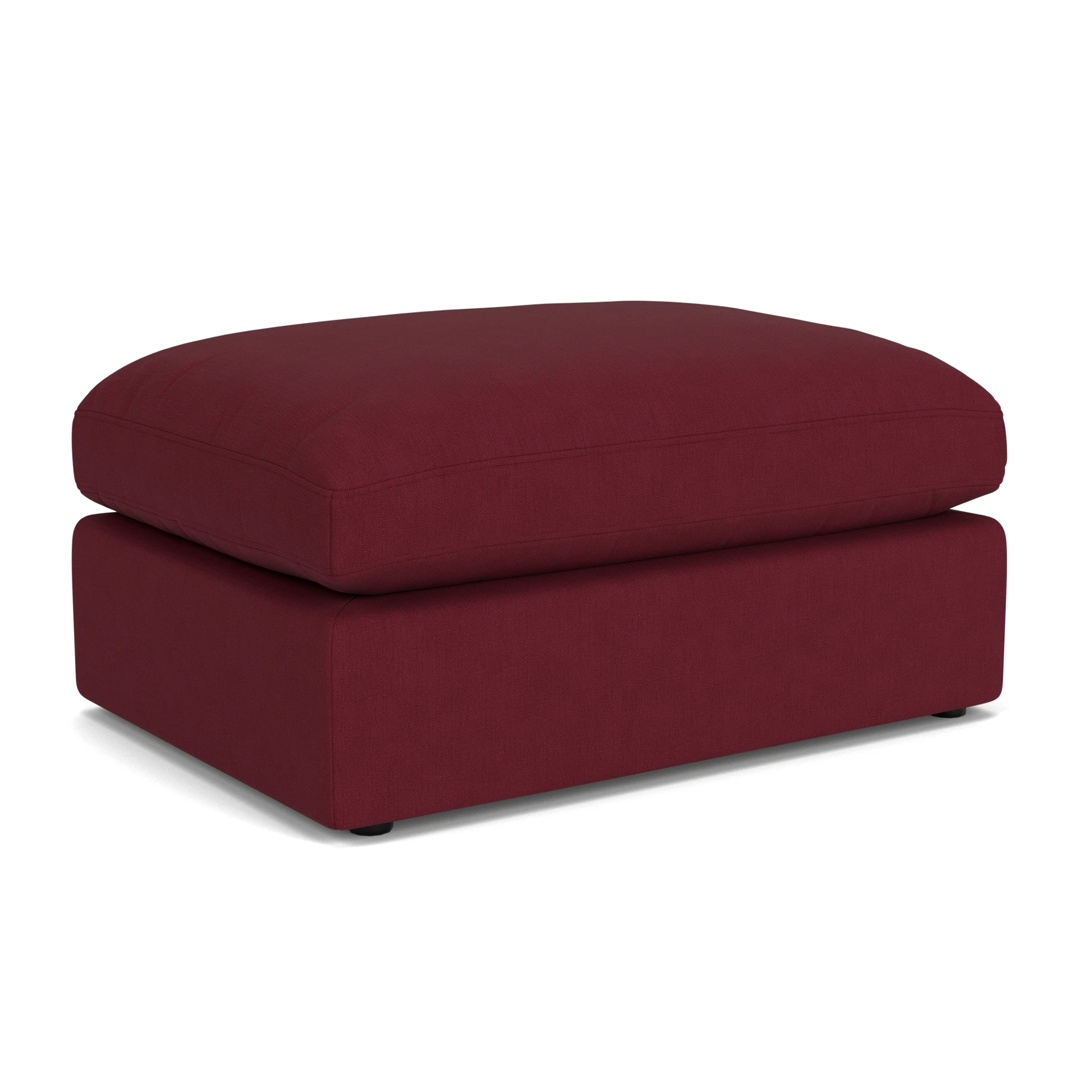 Clarke Large Foot Stool in House Linen Mix - Rosehip with undefined legs