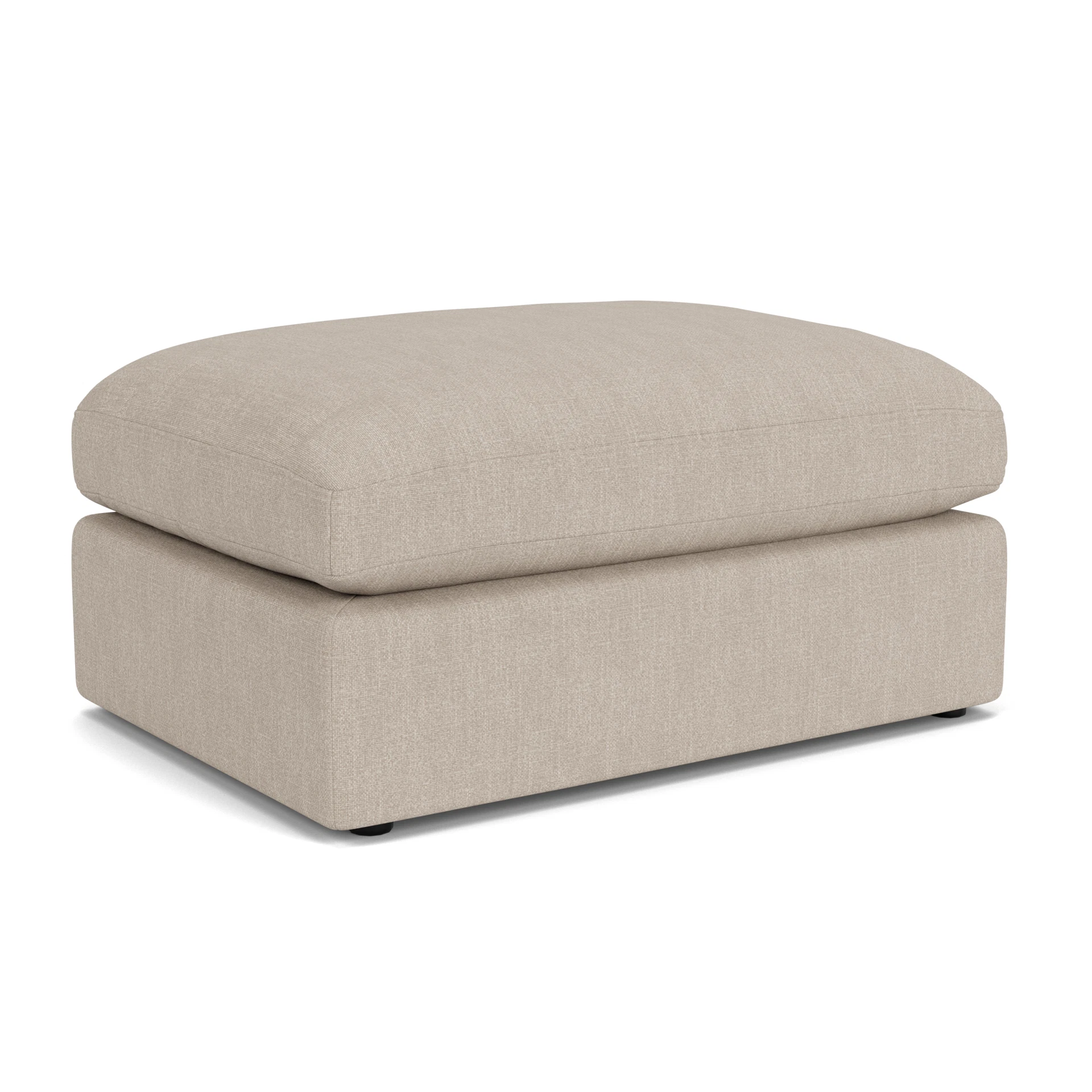 Clarke Large Foot Stool in Luxury Italian Linen - Natural with undefined legs