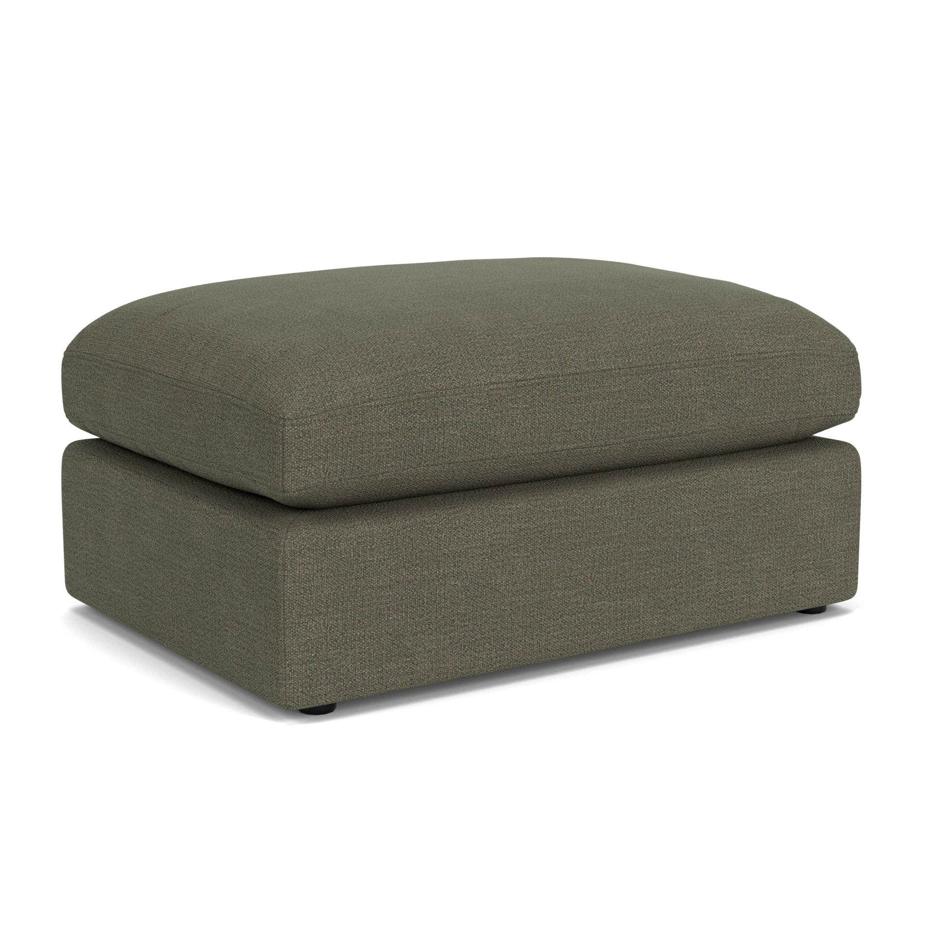 Clarke Large Foot Stool in Rustic Weave - Deep Forest