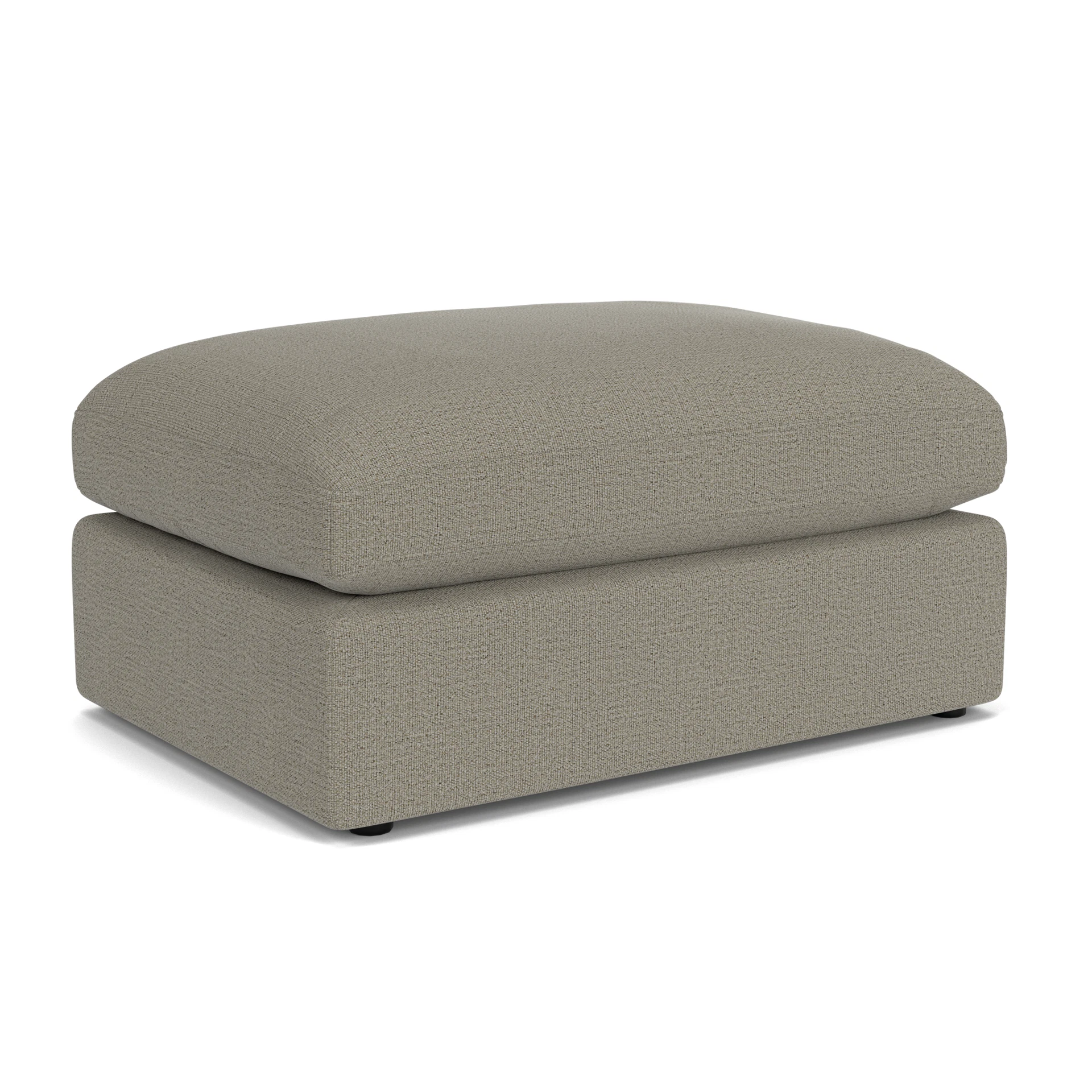 Clarke Large Foot Stool in Rustic Weave - Flax with undefined legs