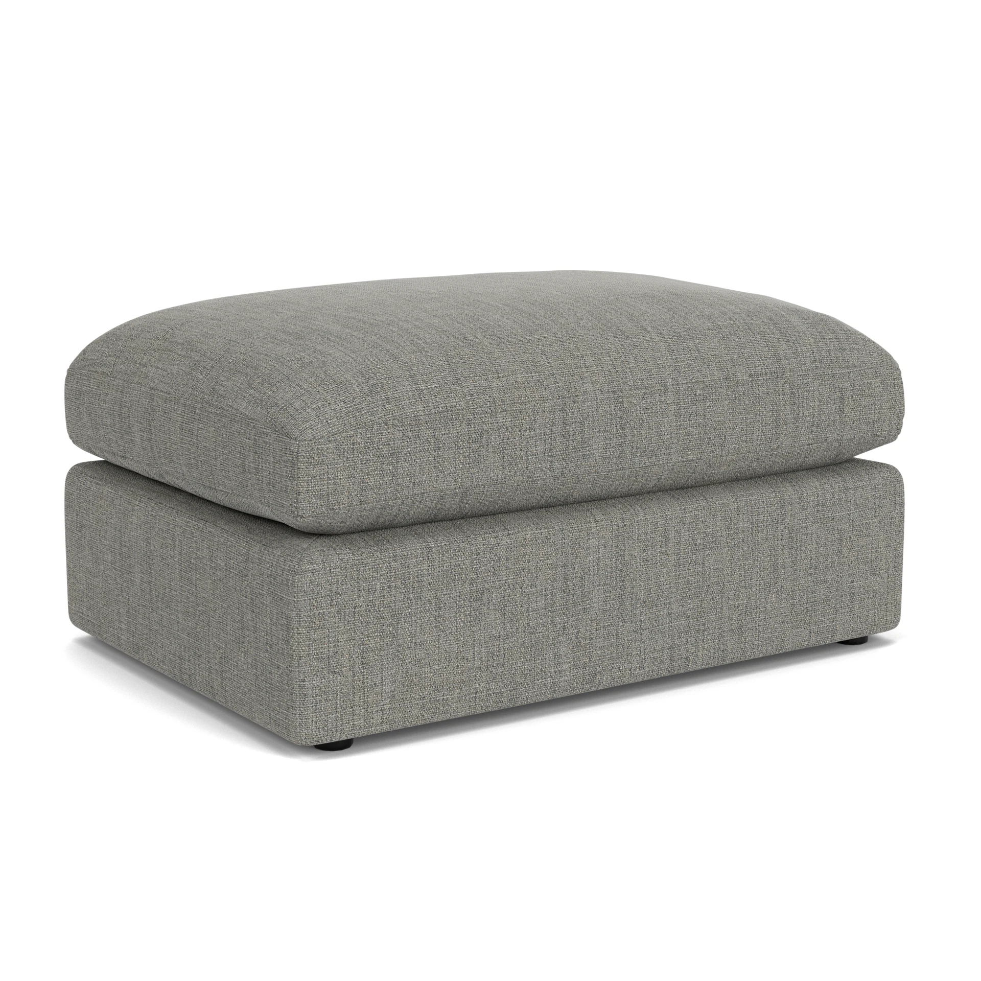 Clarke Large Foot Stool in Rustic Weave - Grey Marl with undefined legs
