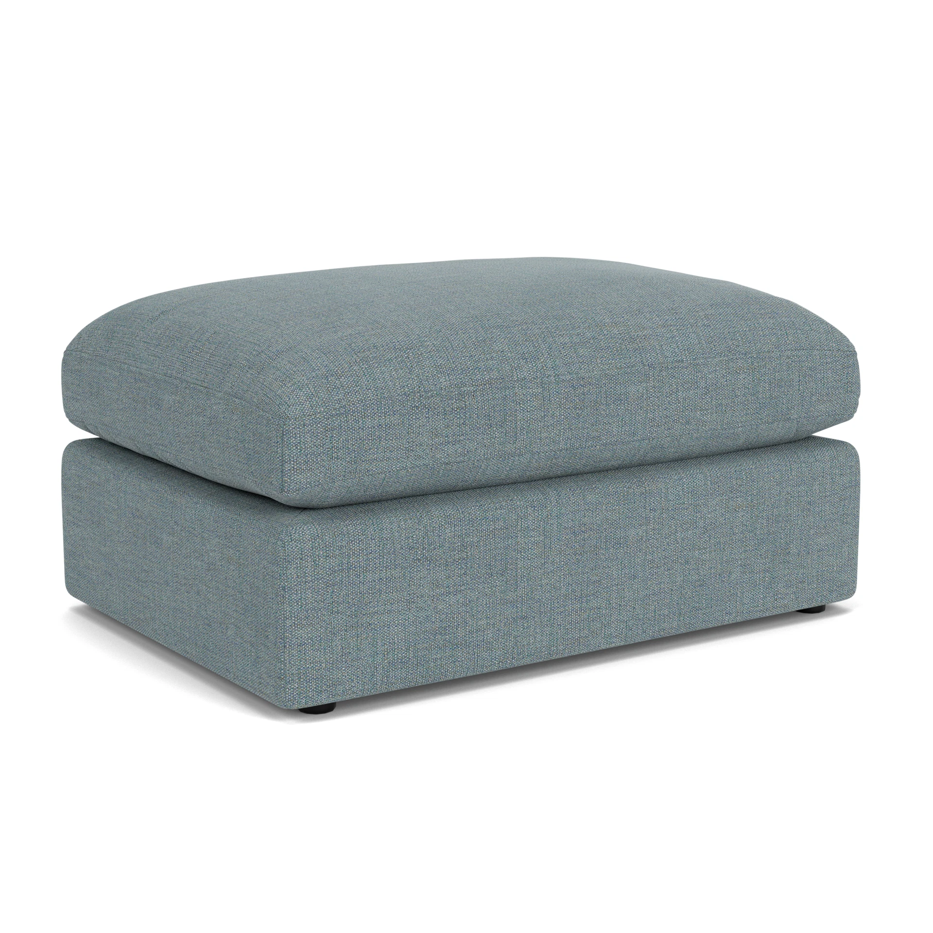 Clarke Large Foot Stool in Rustic Weave - Teal Marl with undefined legs