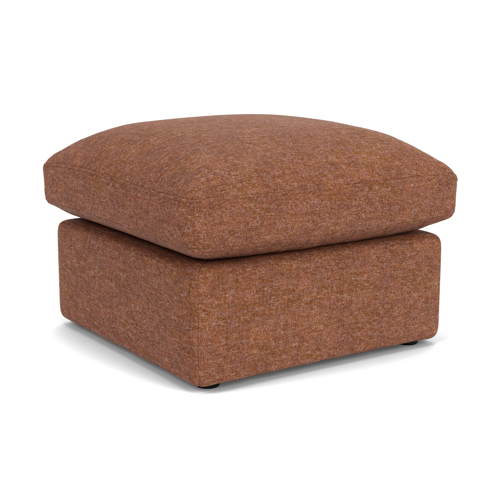 Clarke Small Foot Stool in Aquaclean Oxford - Brick Marl with undefined legs