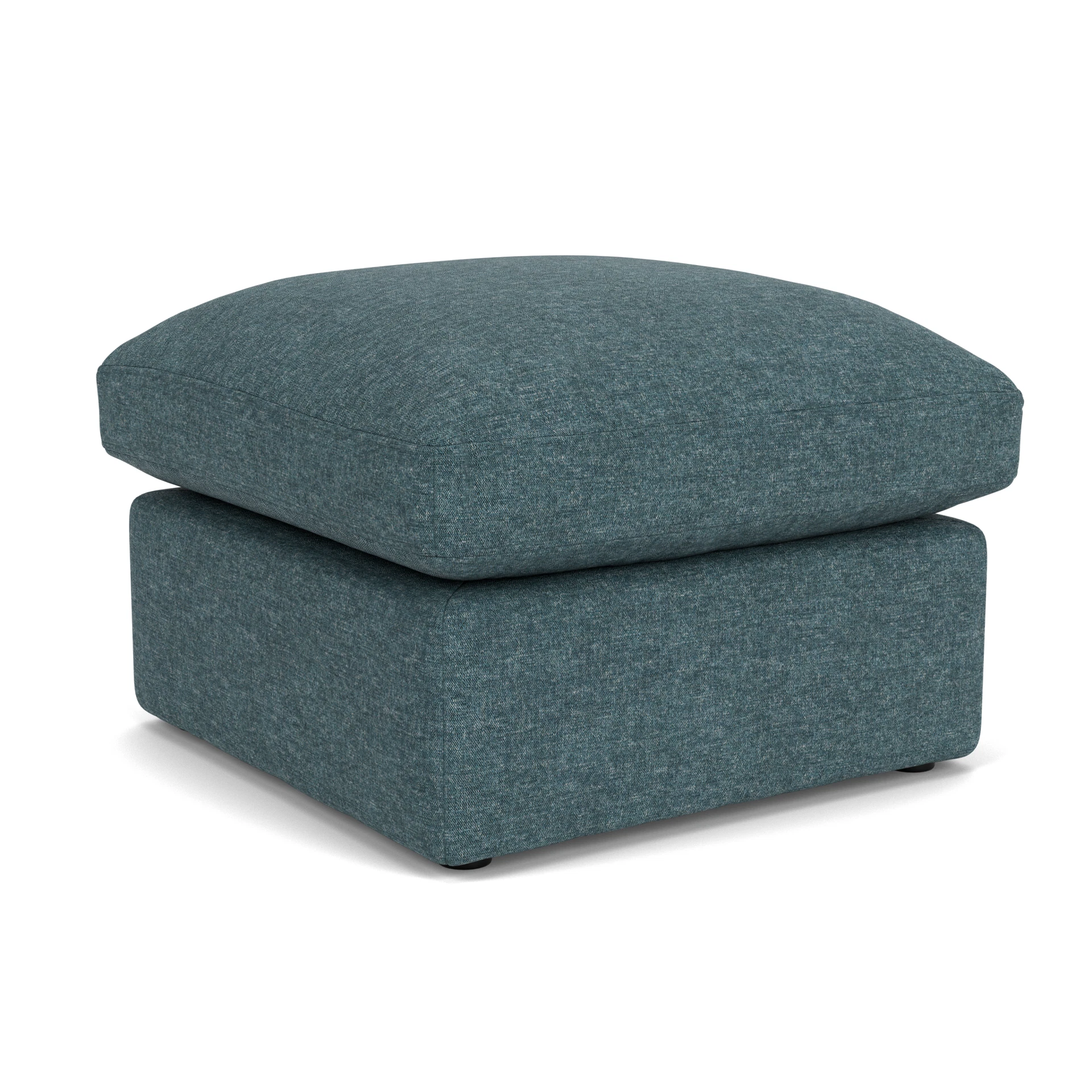 Clarke Small Foot Stool in Aquaclean Oxford - Lake Marl with undefined legs