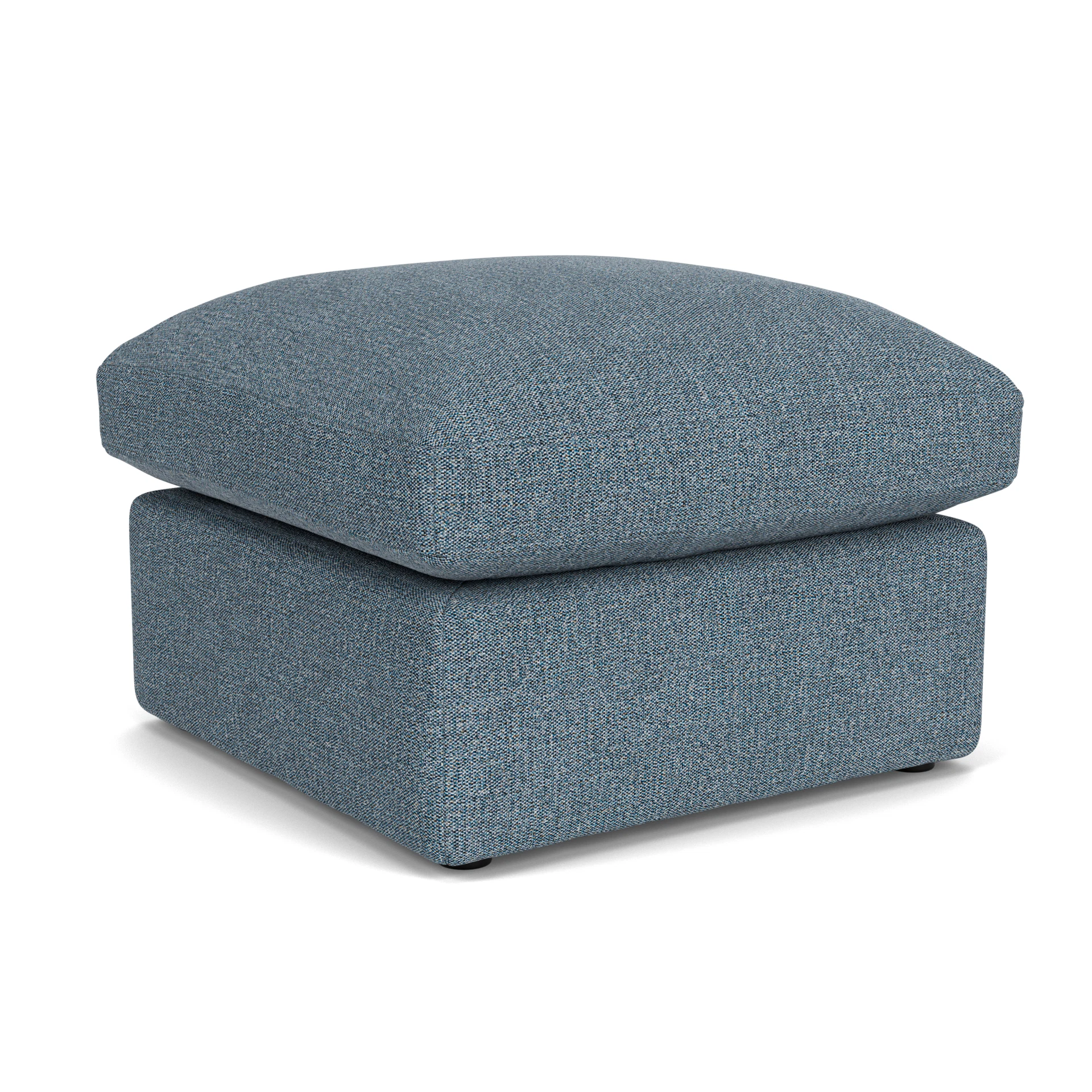 Clarke Small Foot Stool in Aquaclean Oxford - Mid Blue with undefined legs
