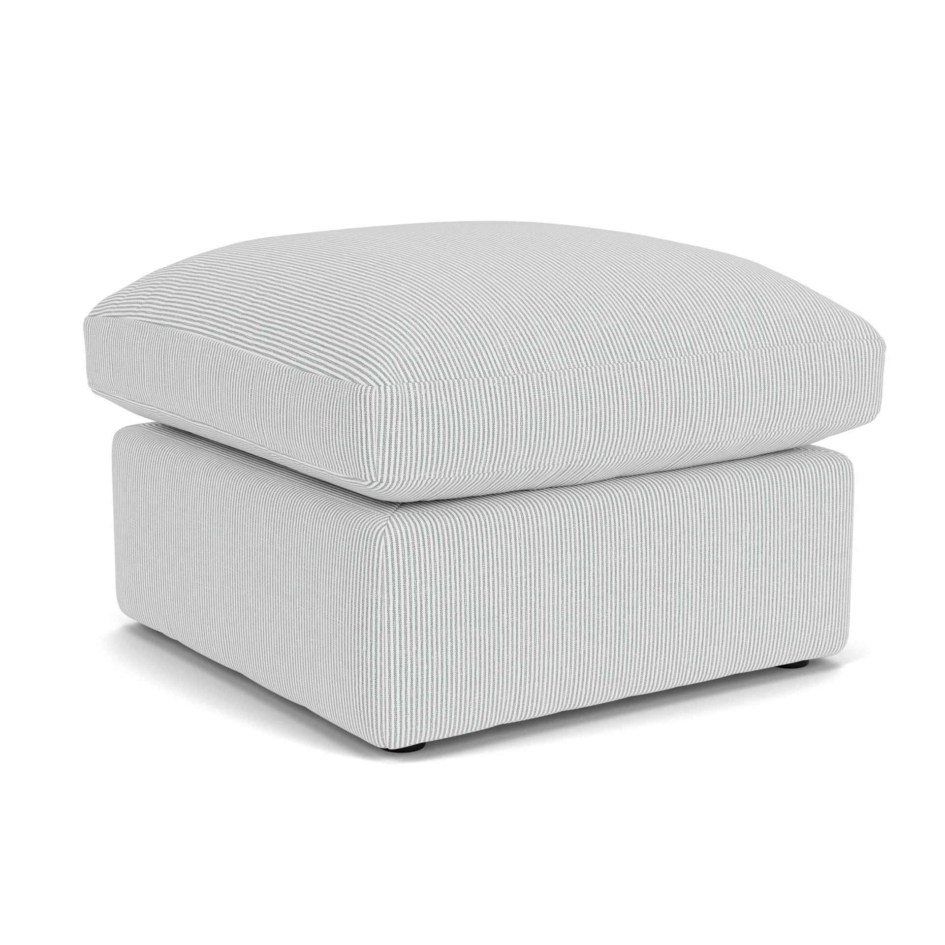 Clarke Small Foot Stool in Broadway Stripe - Duck Egg with undefined legs