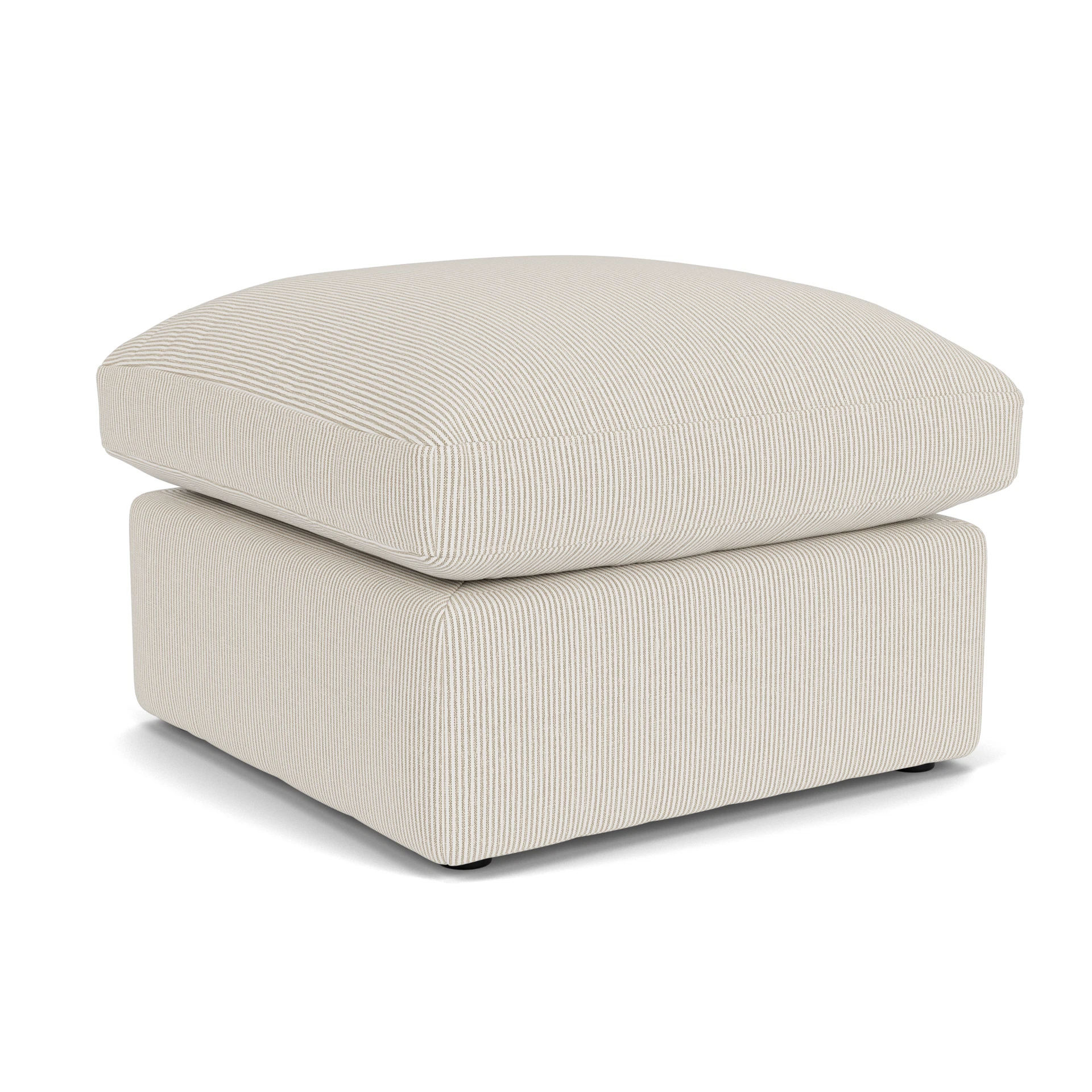 Clarke Small Foot Stool in Broadway Stripe - Natural with undefined legs