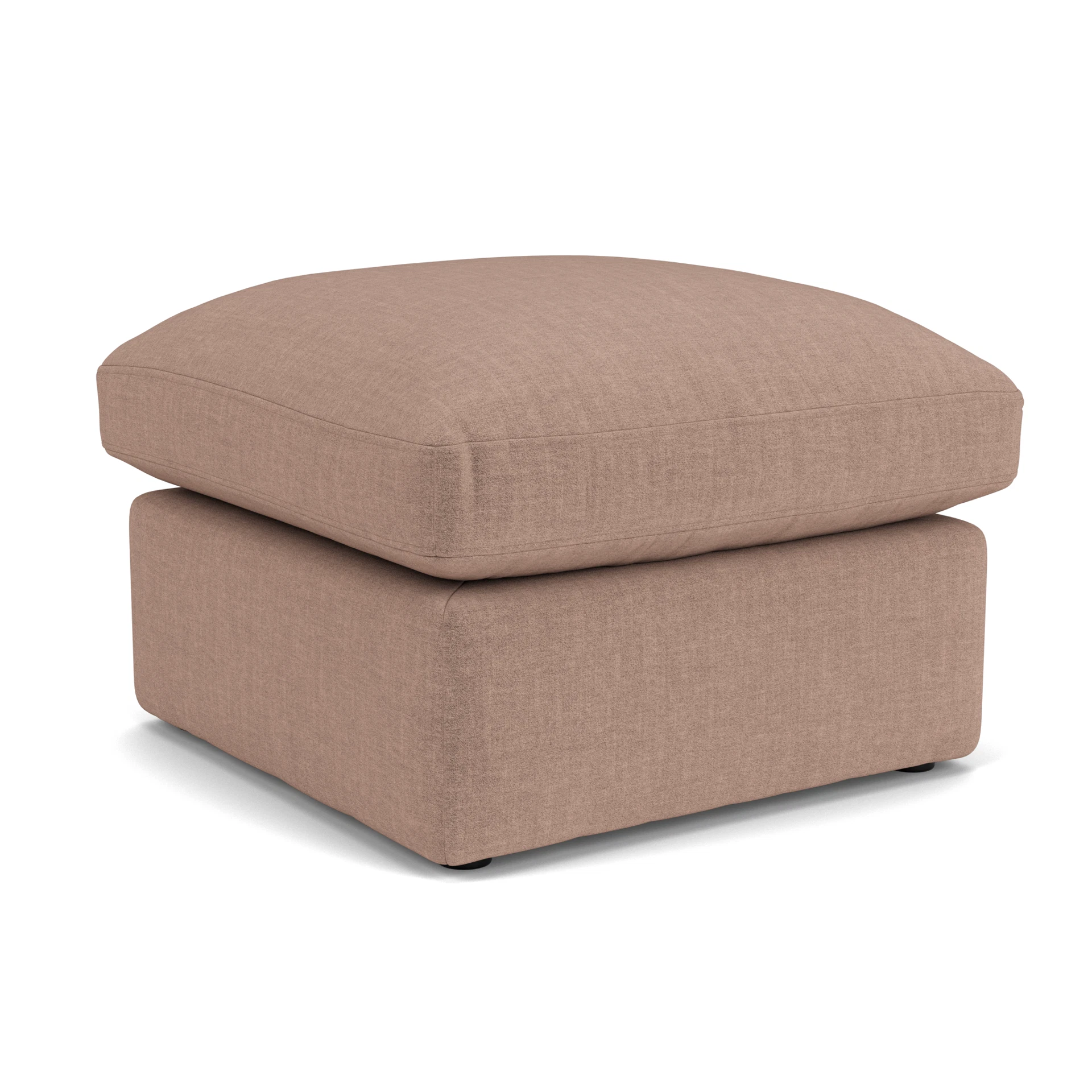 Clarke Small Foot Stool in Eco Chenille - Dusky Rose with undefined legs