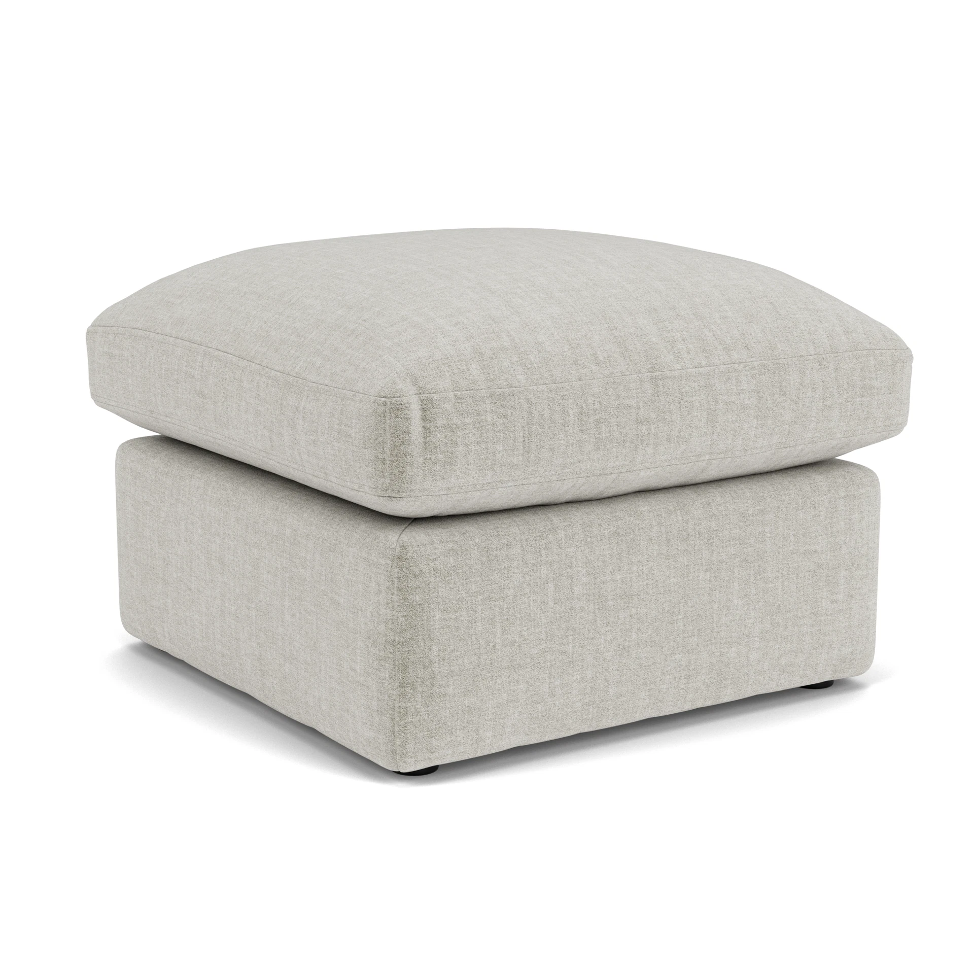 Clarke Small Foot Stool in Eco Chenille - Grey Mist with undefined legs