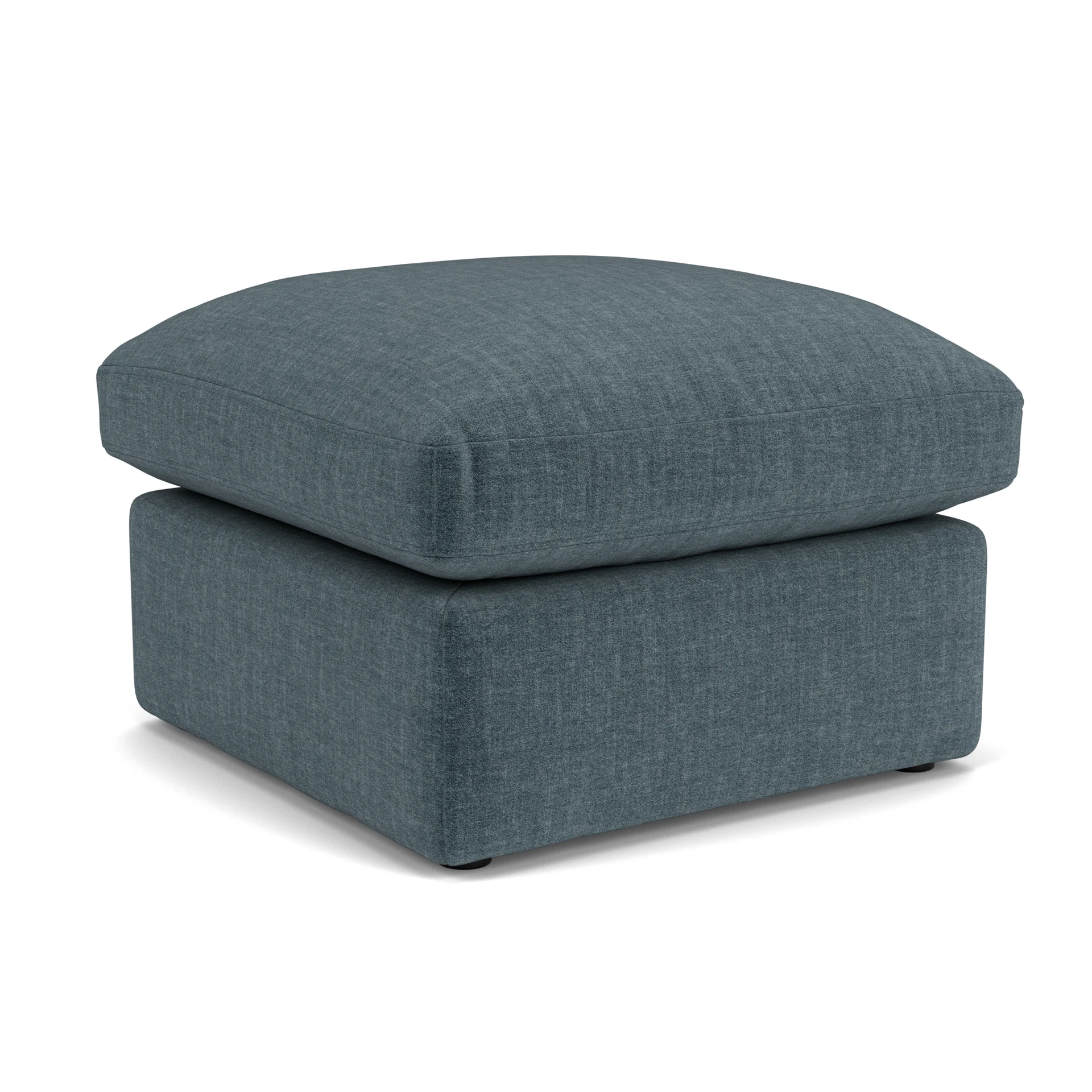 Clarke Small Foot Stool in Eco Chenille - Teal with undefined legs