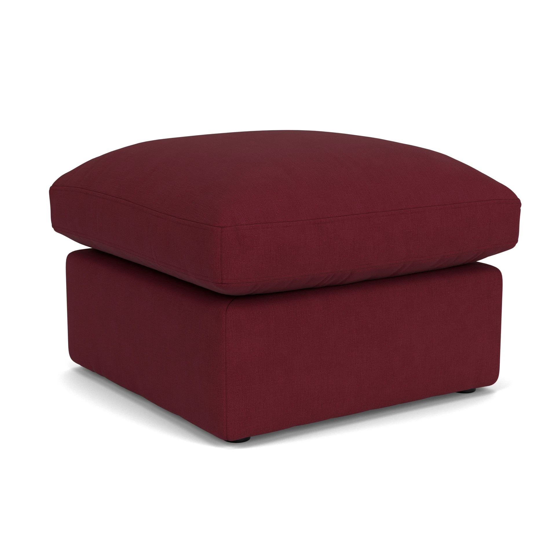 Clarke Small Foot Stool in House Linen Mix - Rosehip with undefined legs