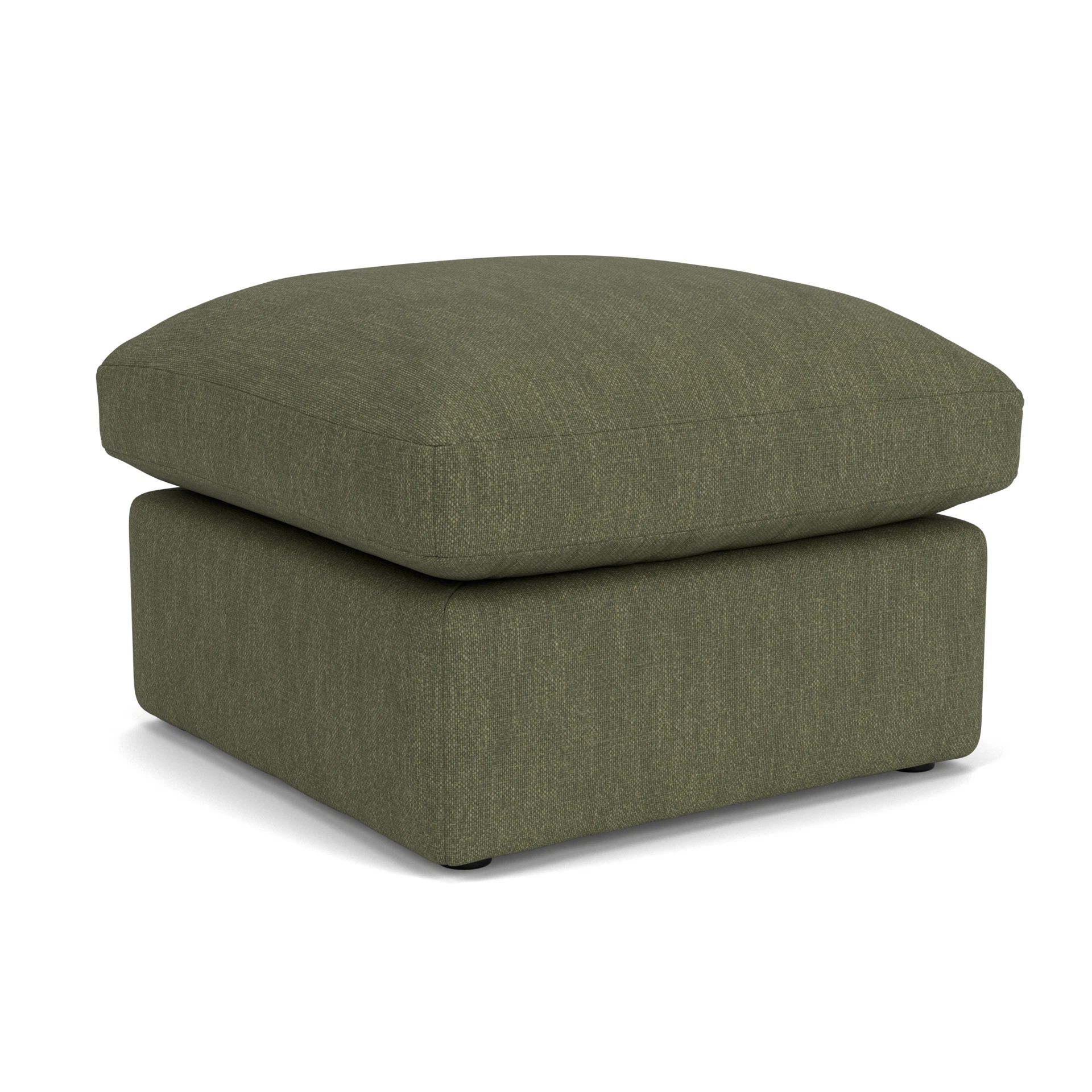 Clarke Small Foot Stool in Luxury Italian Linen - Fern