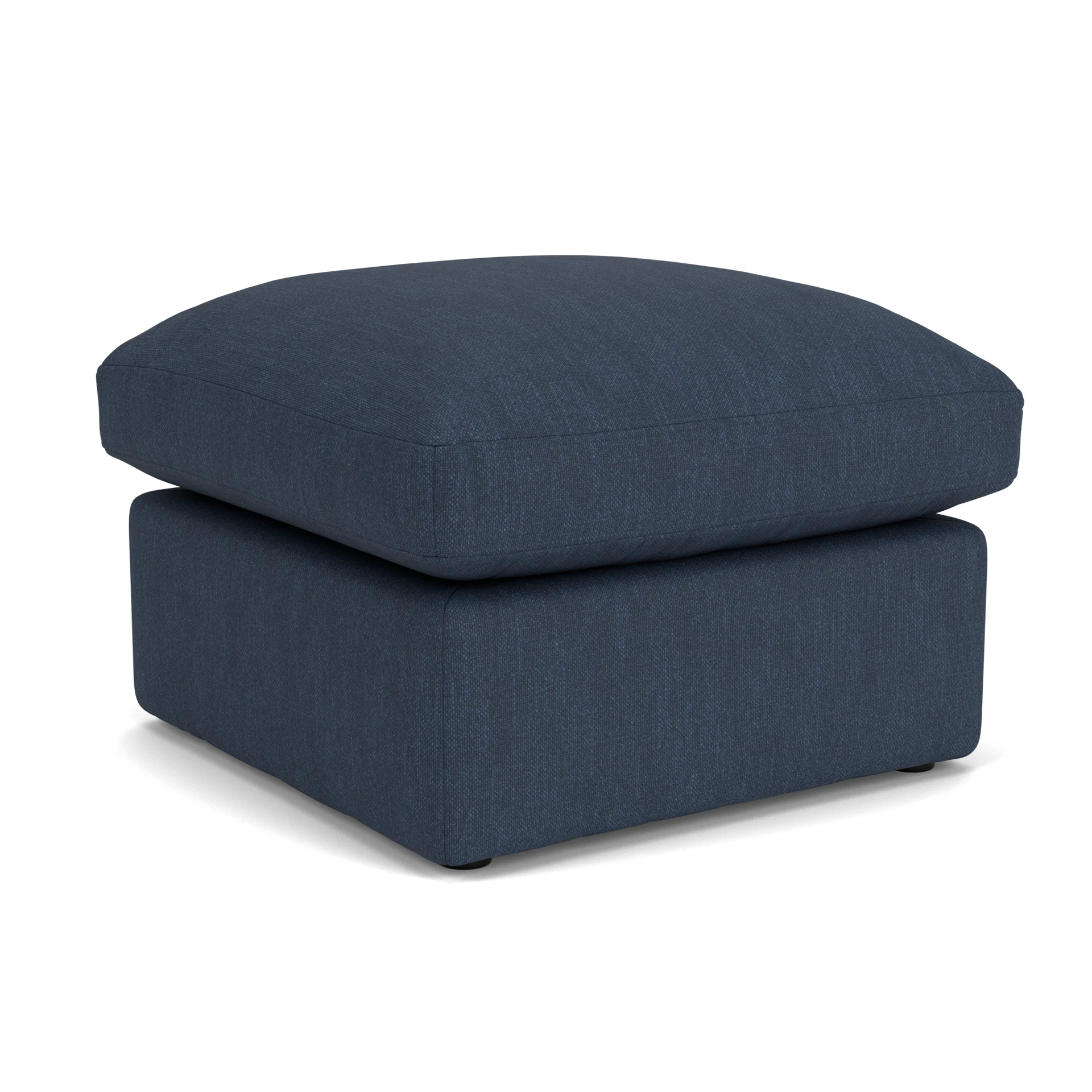 Clarke Small Foot Stool in Luxury Italian Linen - Indigo