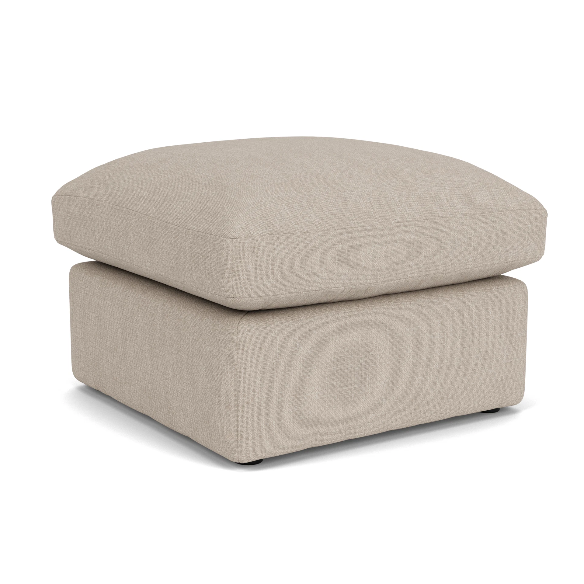 Clarke Small Foot Stool in Luxury Italian Linen - Natural