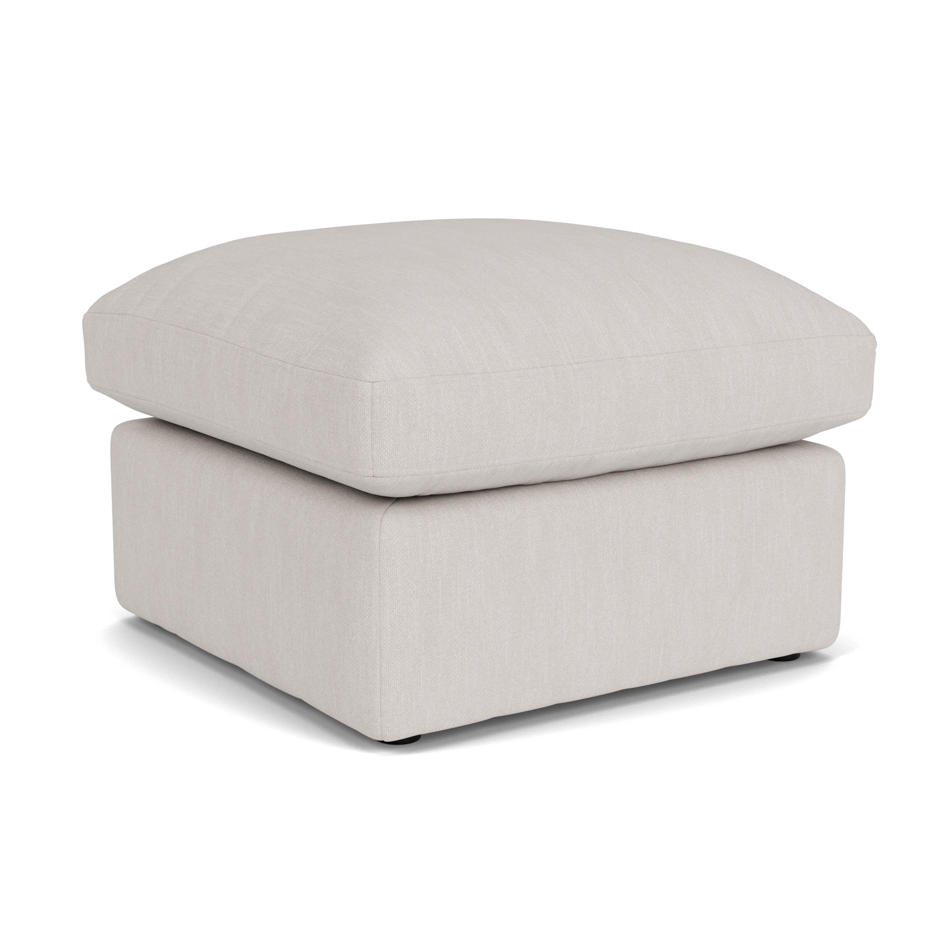 Clarke Small Foot Stool in Luxury Italian Linen - Soft White