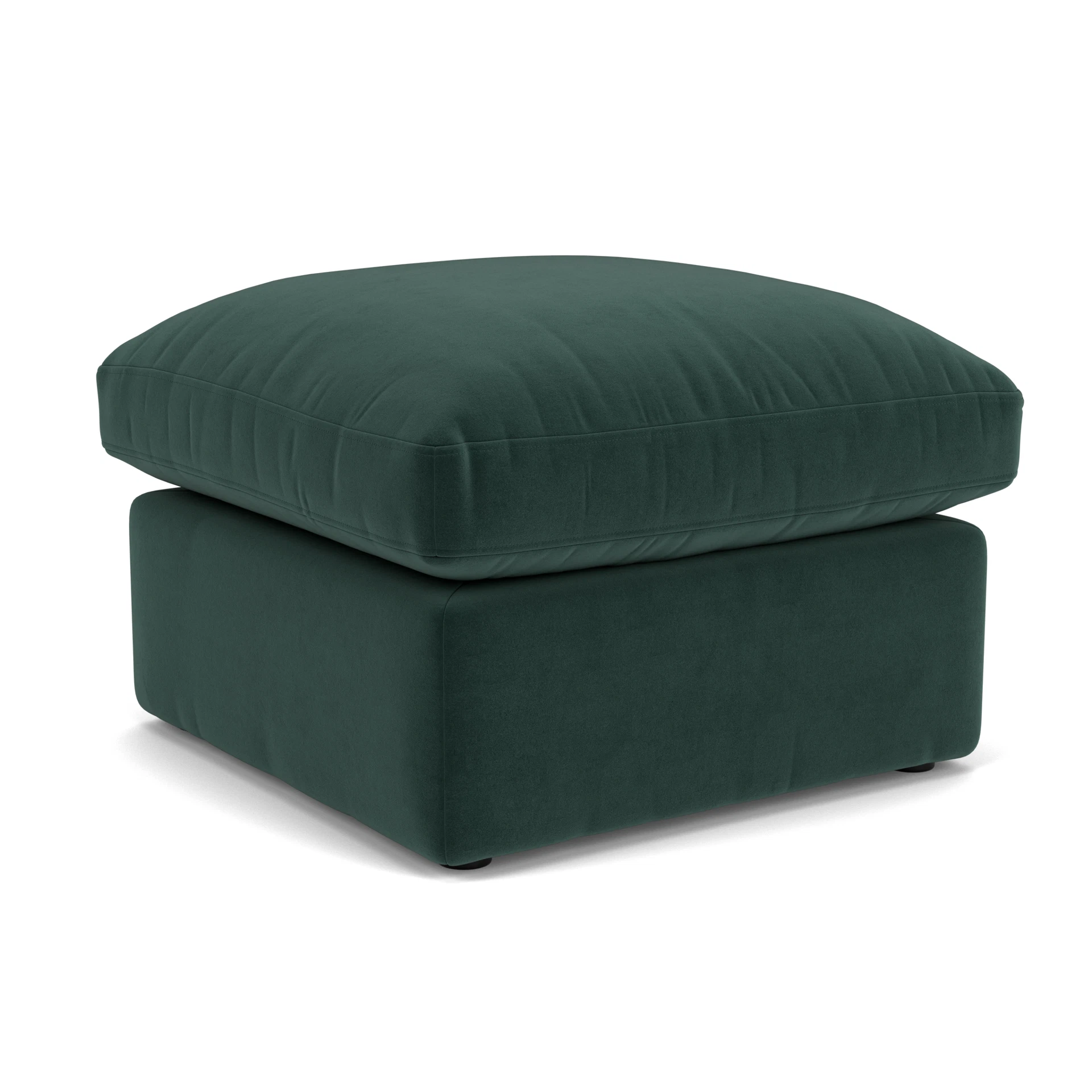 Clarke Small Foot Stool in Matt Velvet - Lake with undefined legs
