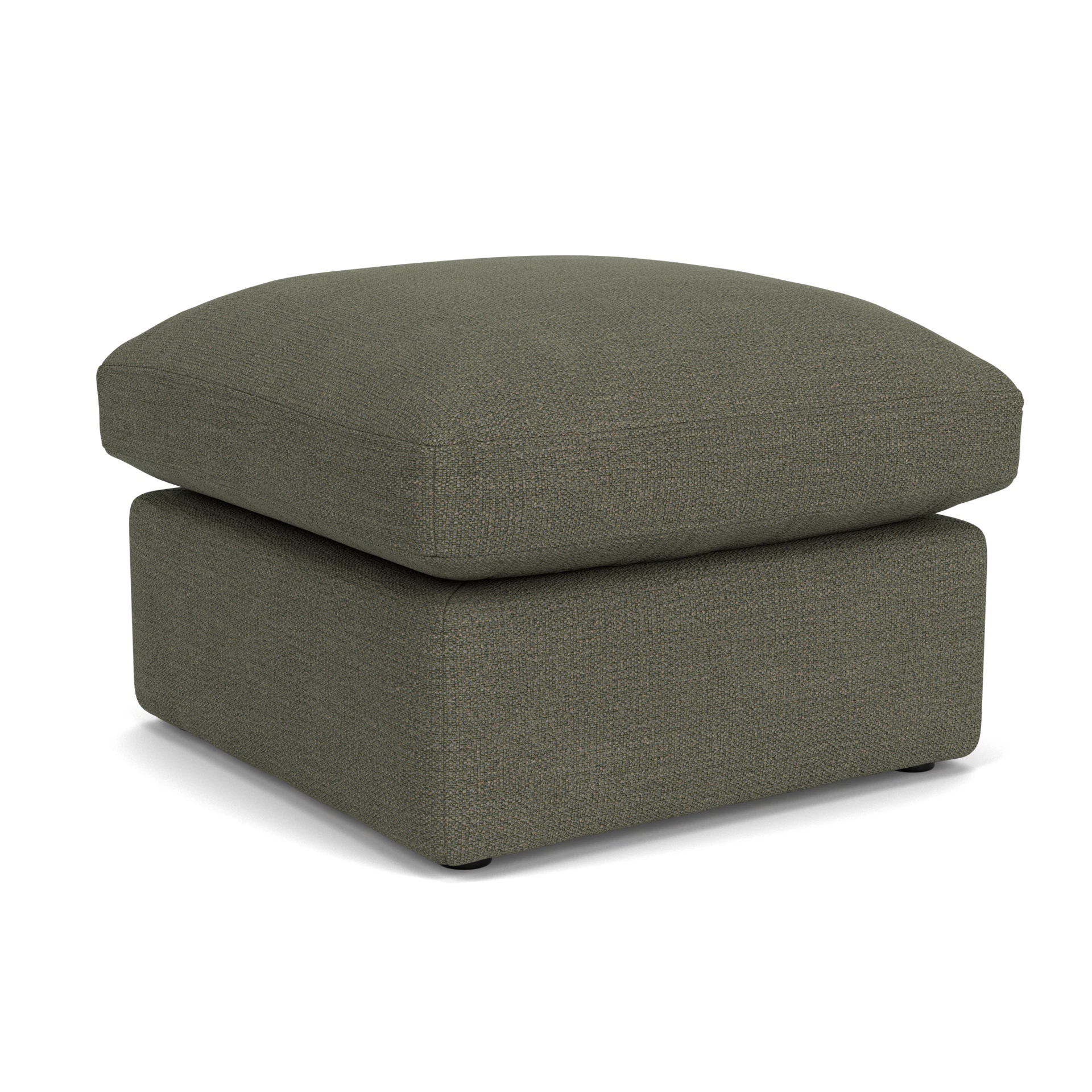 Clarke Small Foot Stool in Rustic Weave - Deep Forest