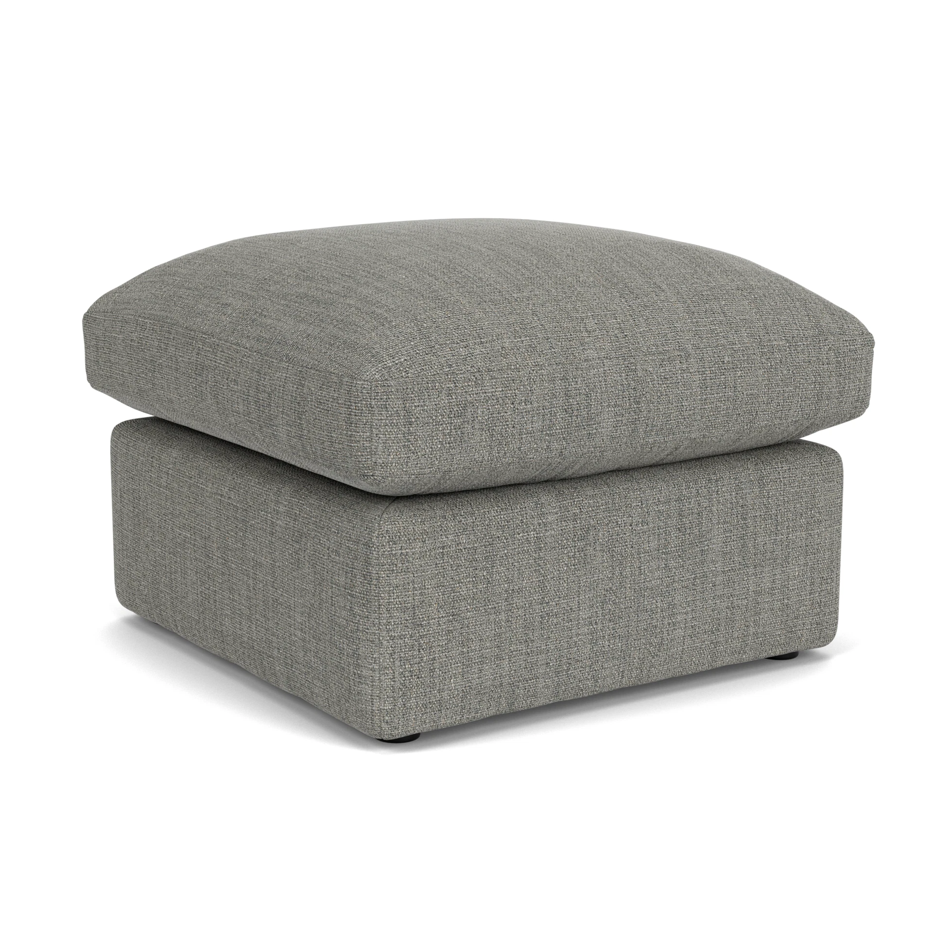 Clarke Small Foot Stool in Rustic Weave - Grey Marl with undefined legs