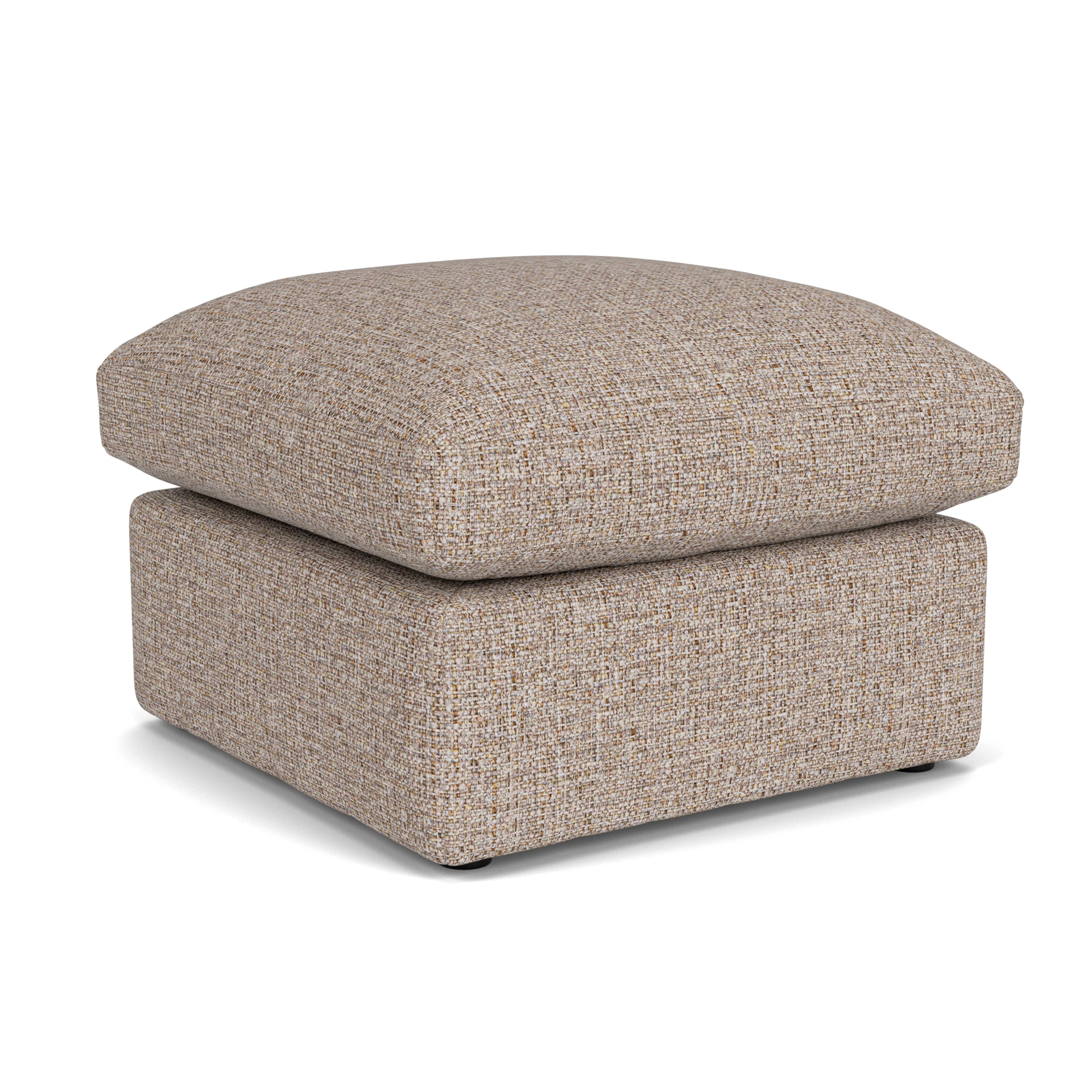 Clarke Small Foot Stool in Textured Weave - Natural Mix