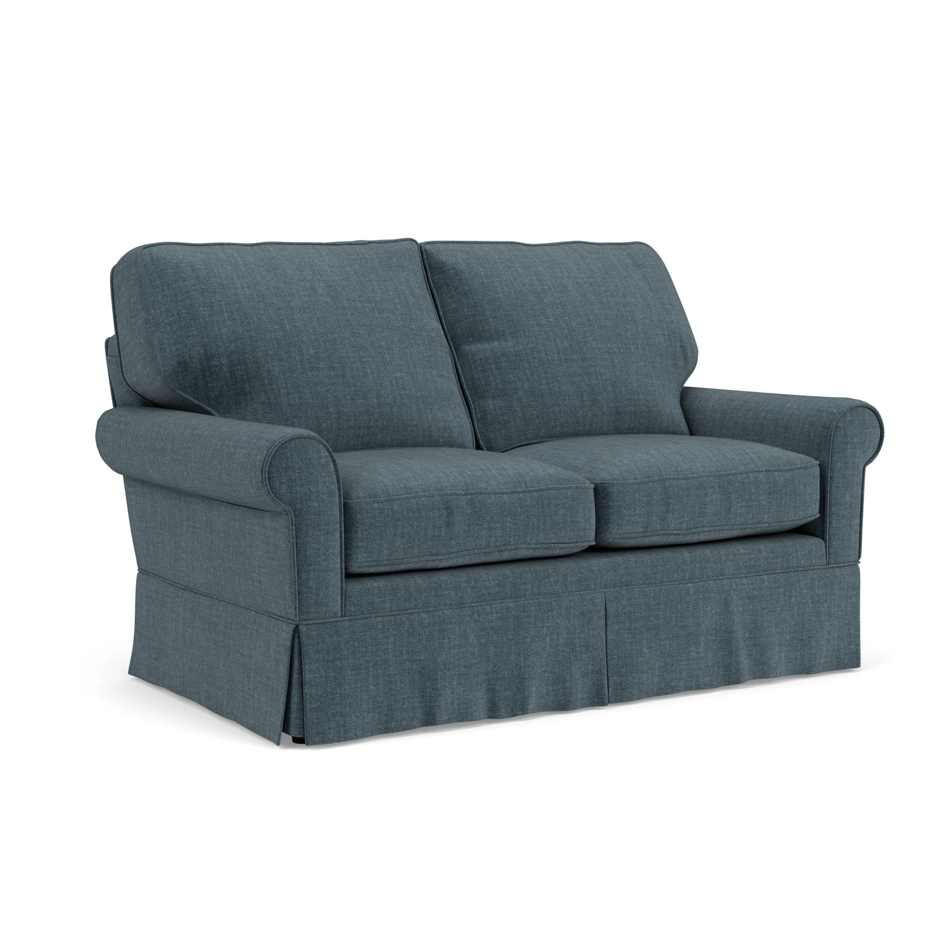 Dawson 2 Seater Sofa in Eco Chenille - Teal with undefined legs