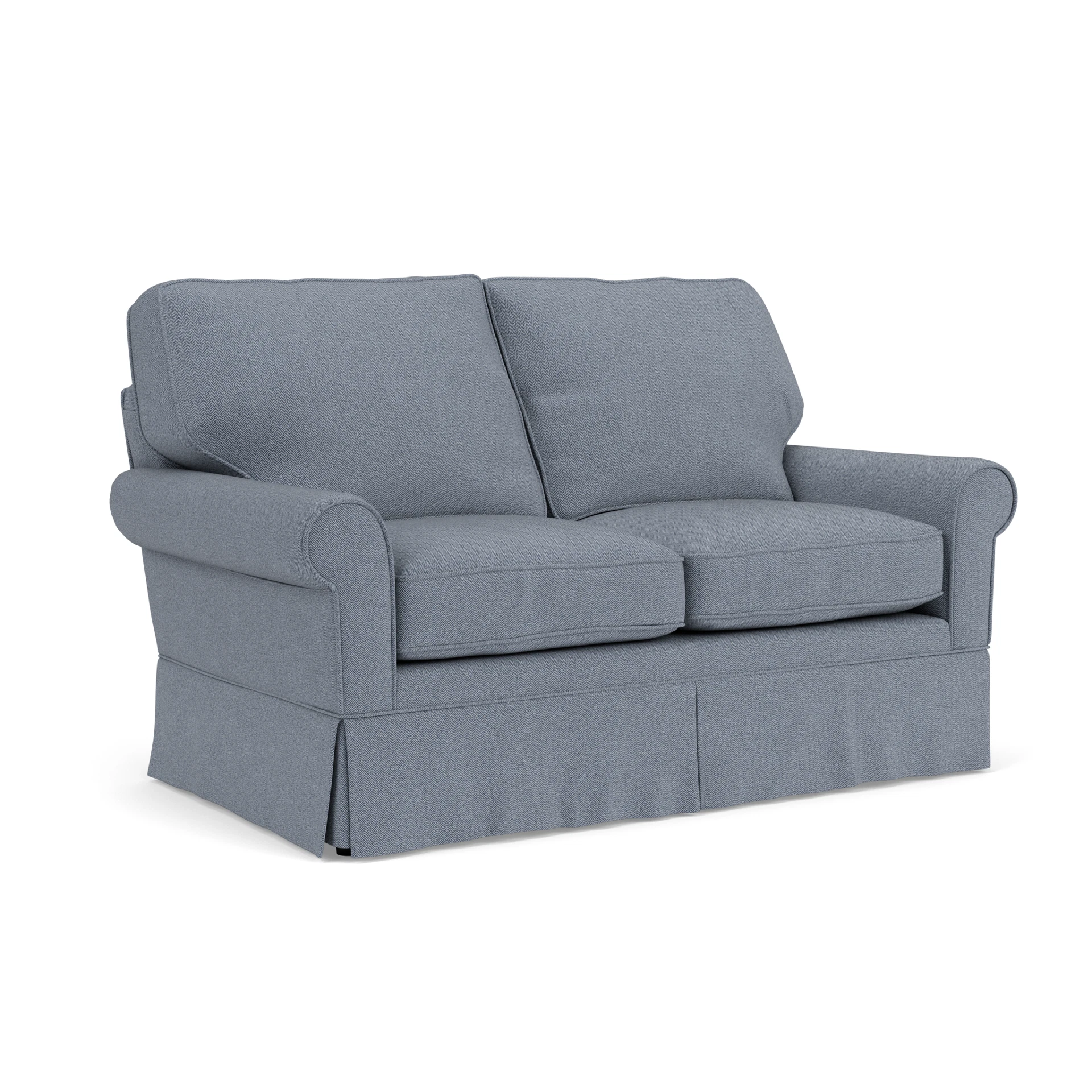 Dawson 2 Seater Sofa in Eco Herringbone - Navy with undefined legs