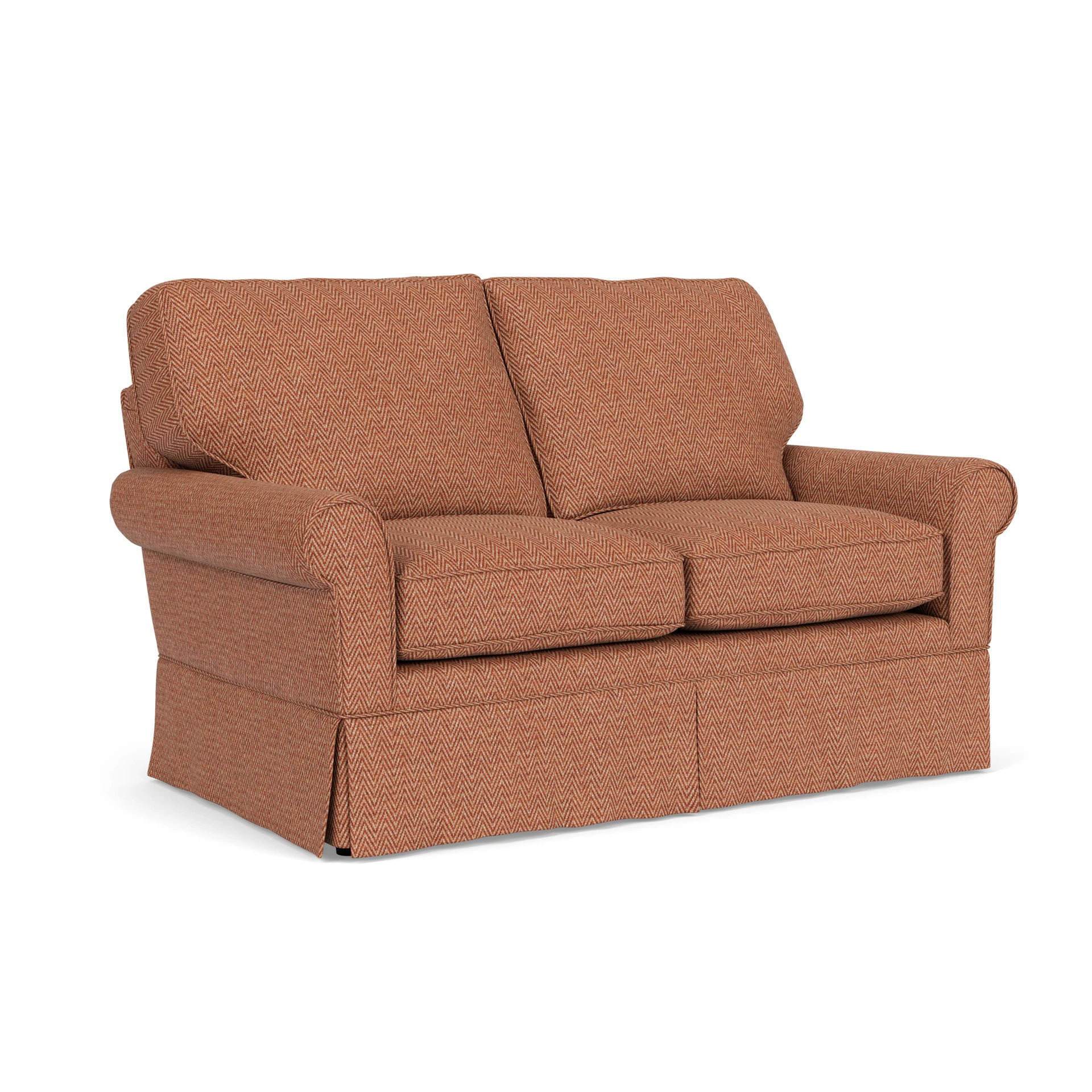 Dawson 2 Seater Sofa in Herringbone Weave - Brick with undefined legs