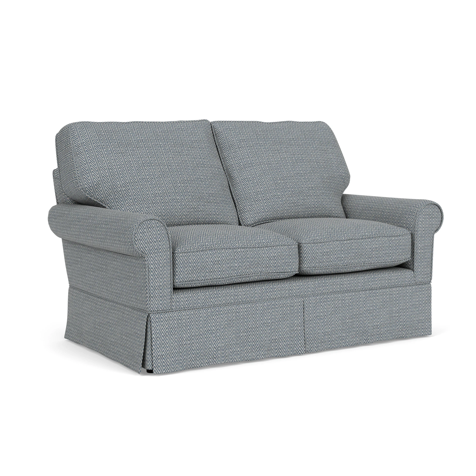Dawson 2 Seater Sofa in Herringbone Weave - Navy with undefined legs