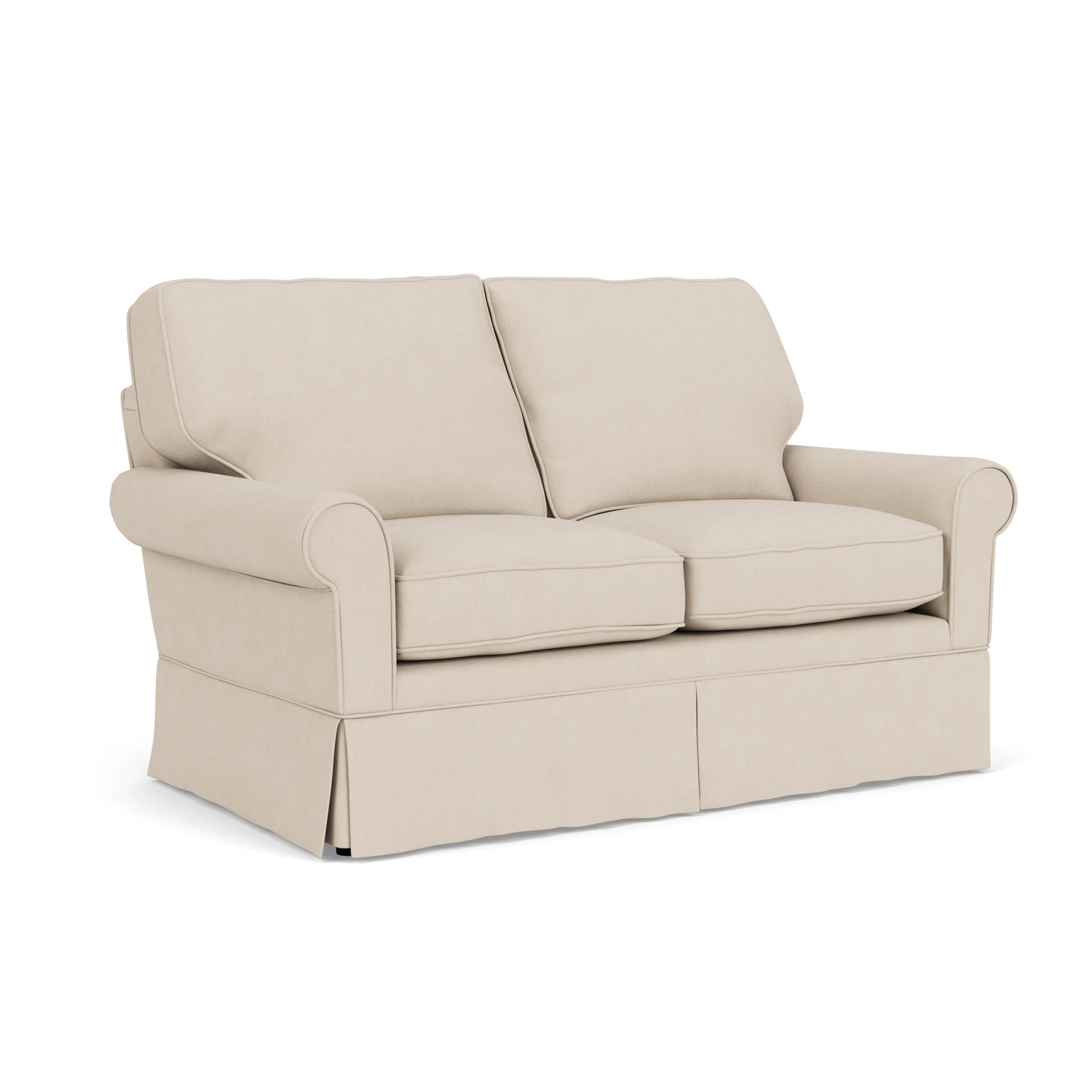 Dawson 2 Seater Sofa in House Linen Mix - Lily White with undefined legs