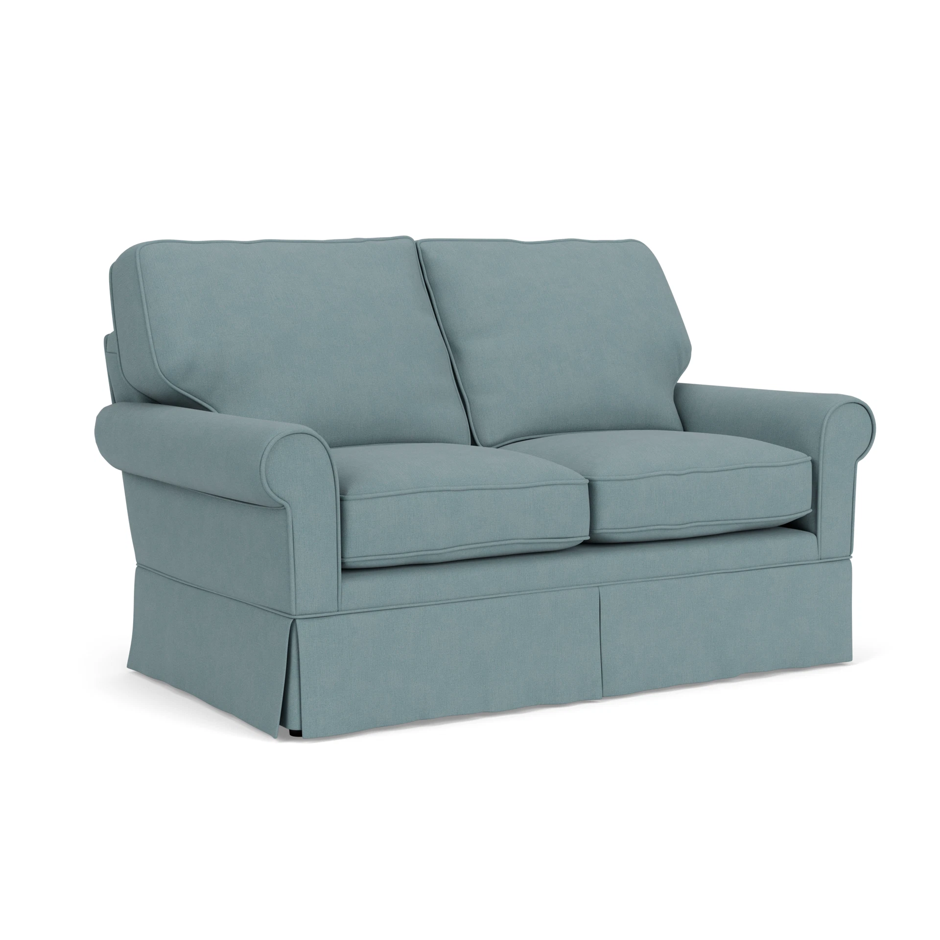 Dawson 2 Seater Sofa in House Linen Mix - Sky Blue with undefined legs