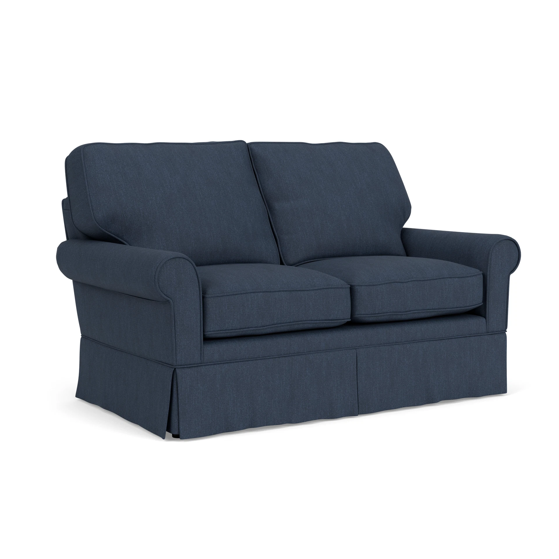 Dawson 2 Seater Sofa in Luxury Italian Linen - Indigo with undefined legs