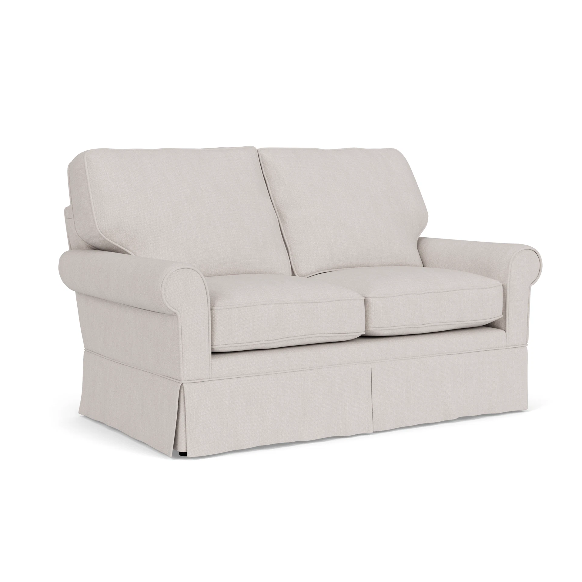 Dawson 2 Seater Sofa in Luxury Italian Linen - Soft White with undefined legs