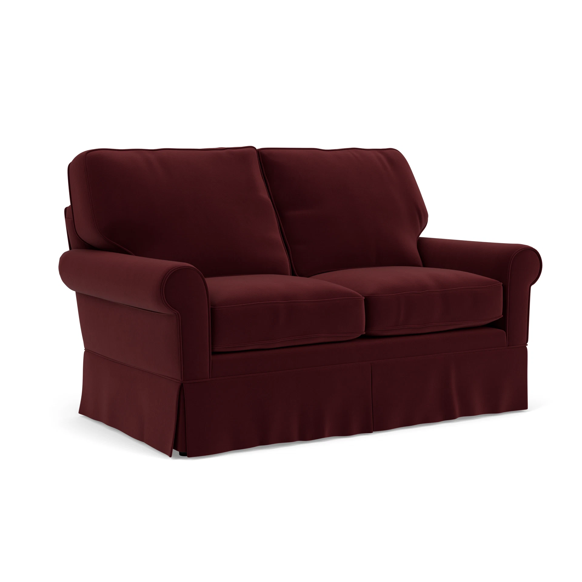 Dawson 2 Seater Sofa in Matt Velvet - Dark Rosehip with undefined legs
