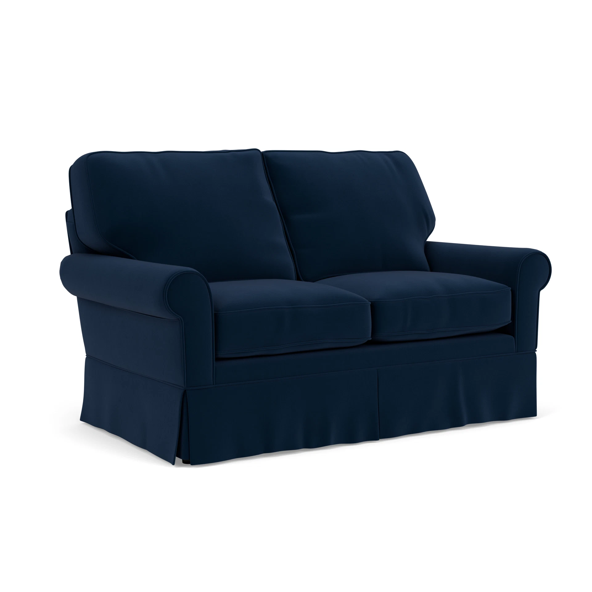 Dawson 2 Seater Sofa in Matt Velvet - Deep Blue with undefined legs