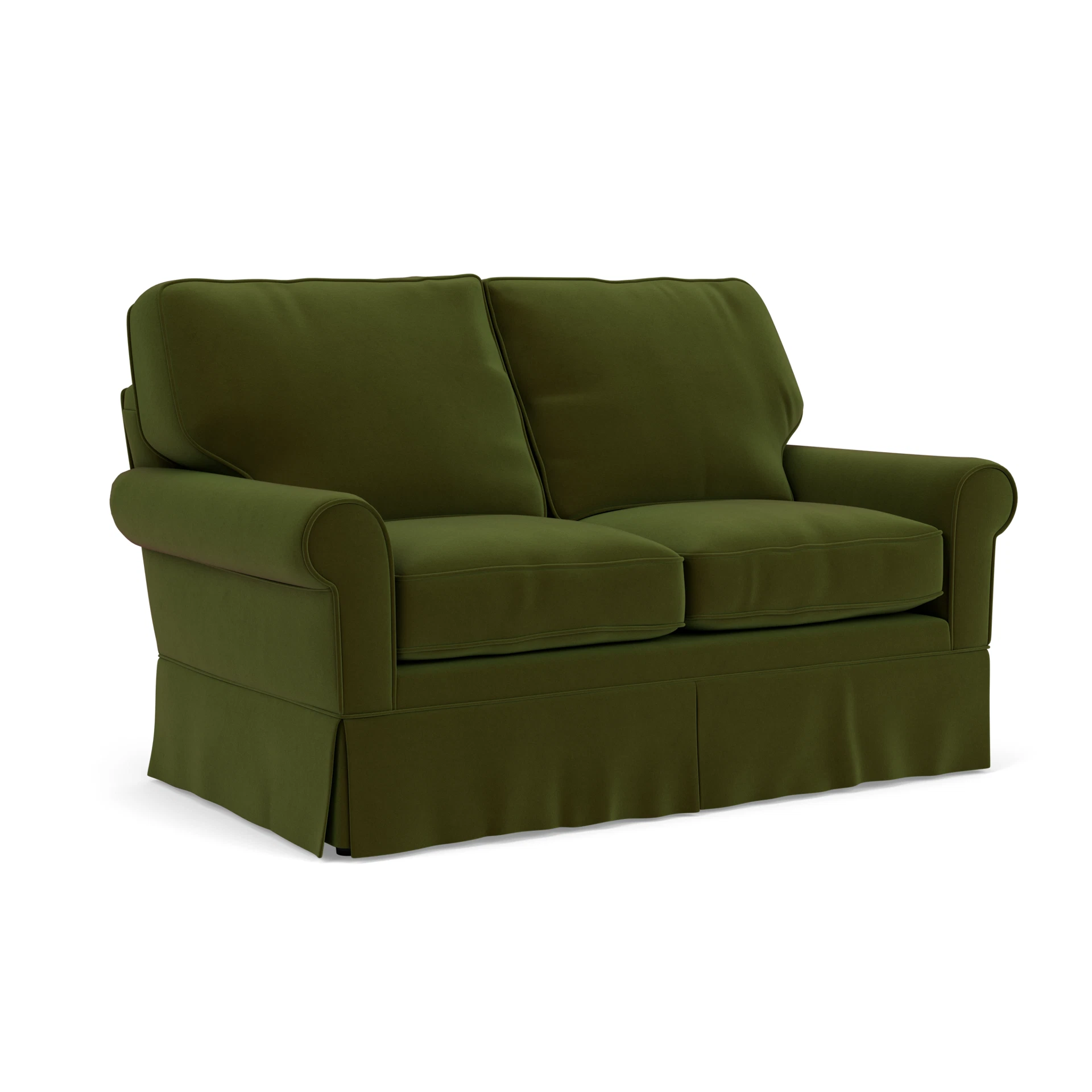 Dawson 2 Seater Sofa in Matt Velvet - Forest Green with undefined legs