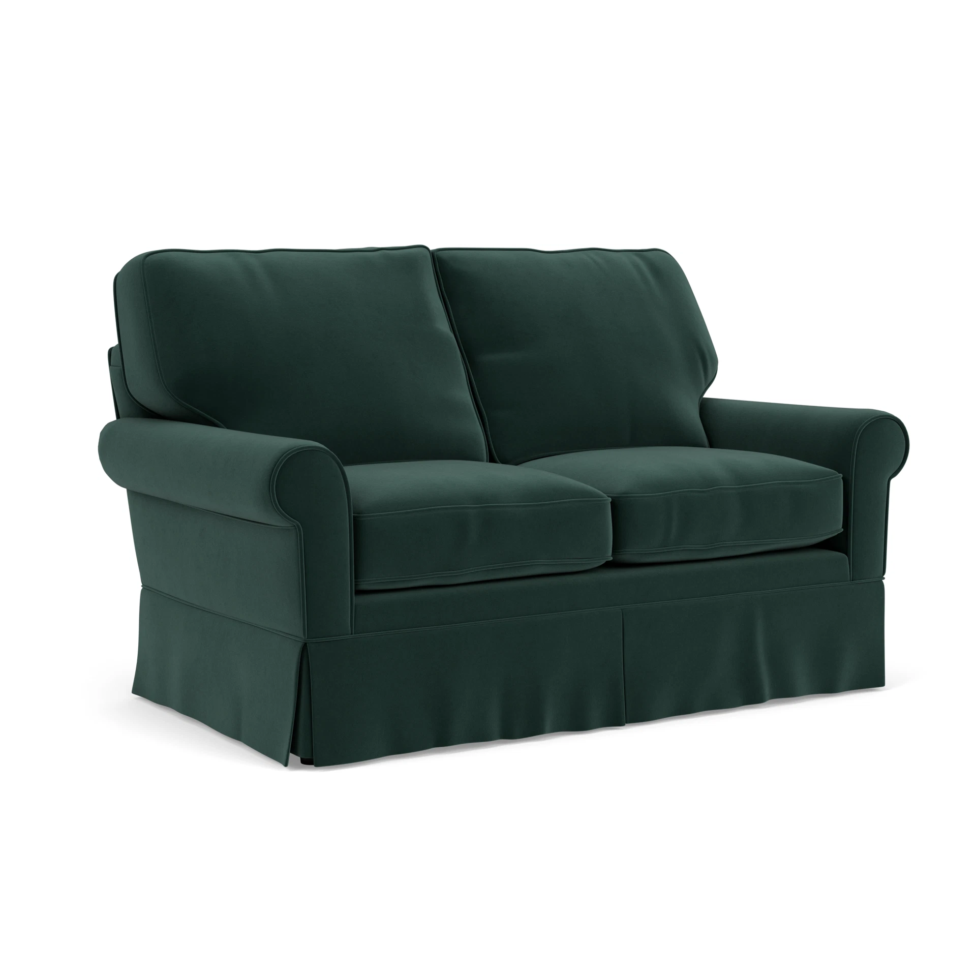 Dawson 2 Seater Sofa in Matt Velvet - Lake with undefined legs