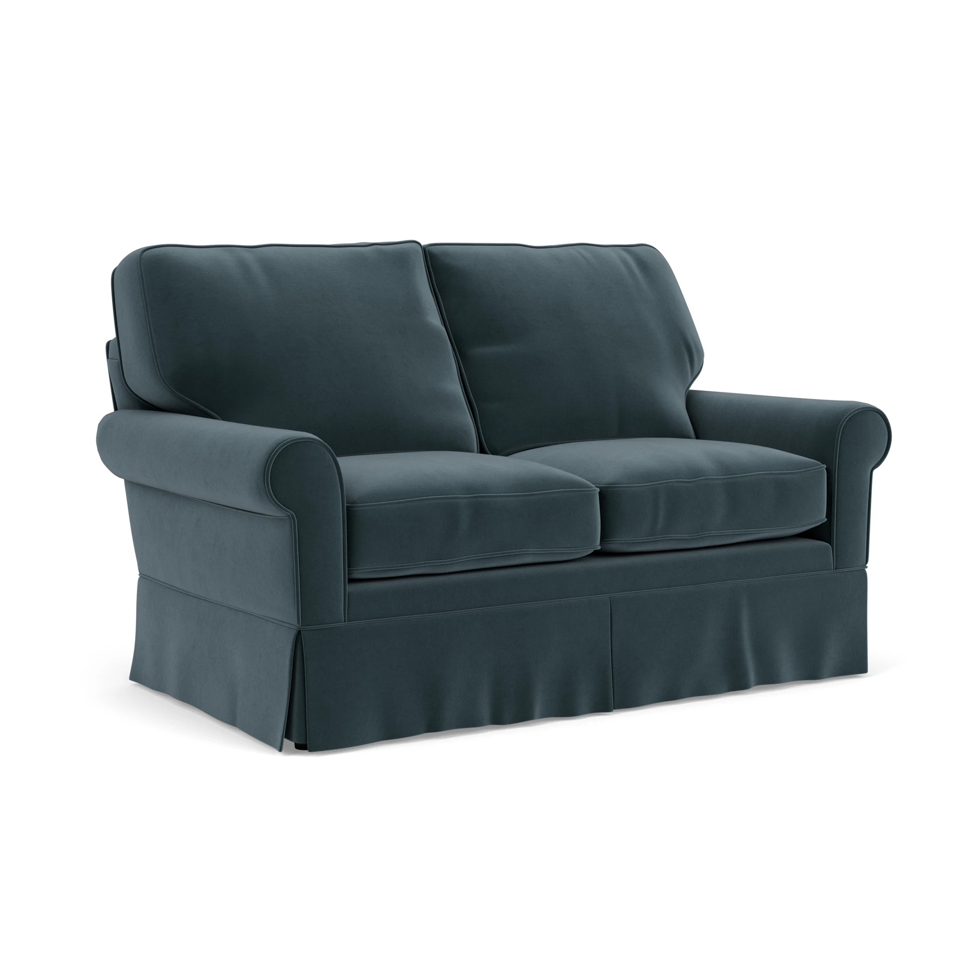 Dawson 2 Seater Sofa in Matt Velvet - Night Sky with undefined legs