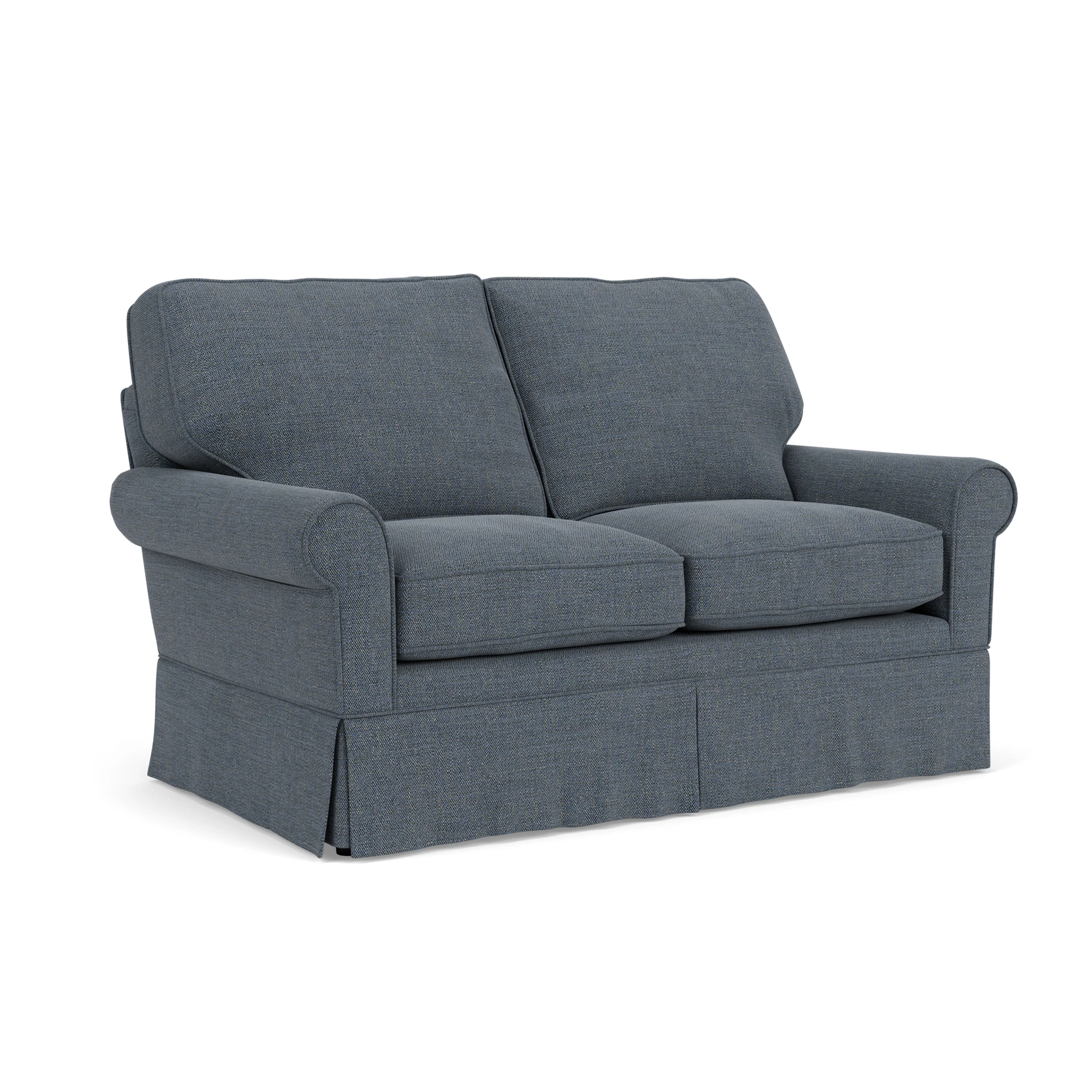 Dawson 2 Seater Sofa in Rustic Weave - Indigo with undefined legs