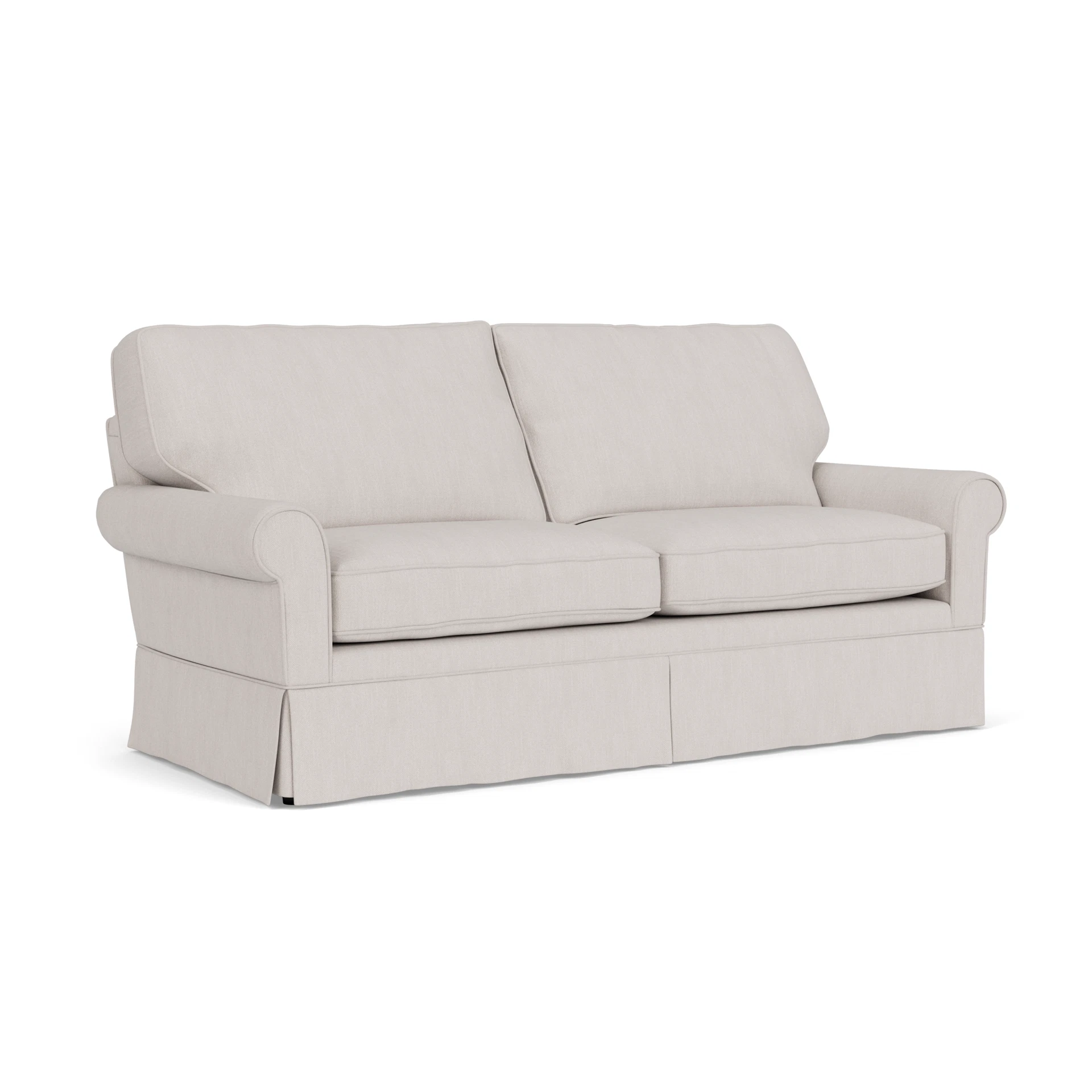 Dawson 3 Seater Sofa in Luxury Italian Linen - Soft White with undefined legs