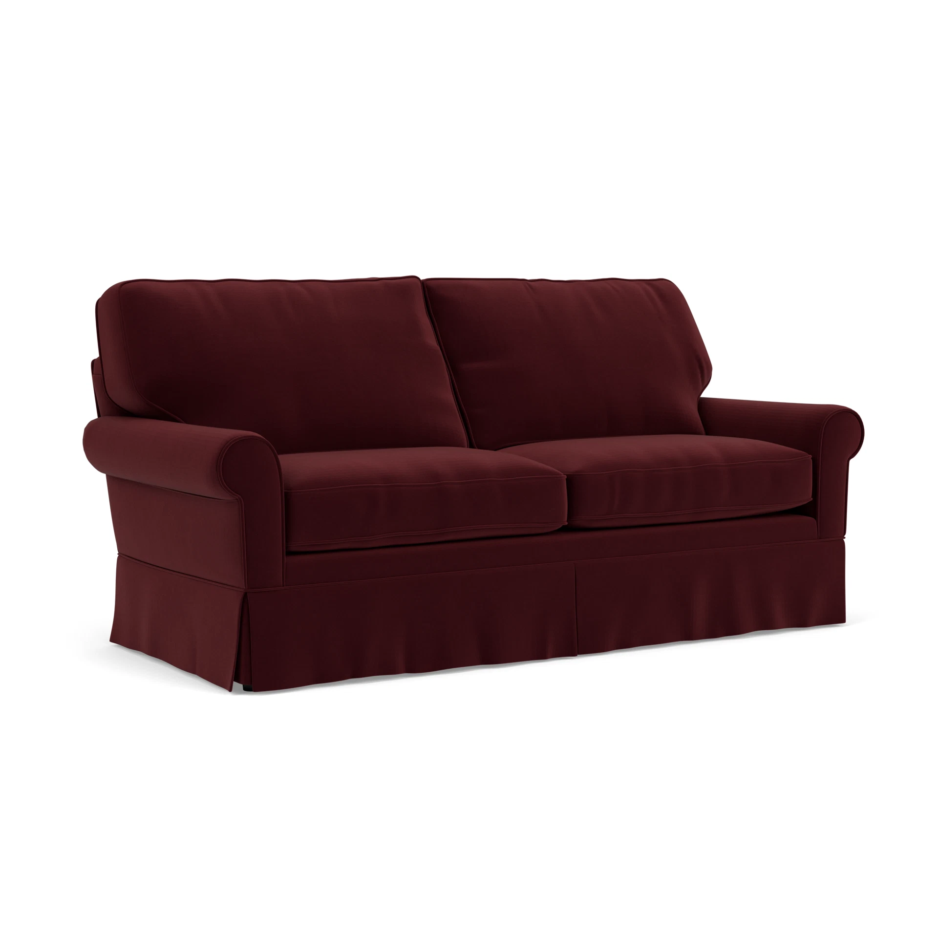 Dawson 3 Seater Sofa in Matt Velvet - Dark Rosehip with undefined legs