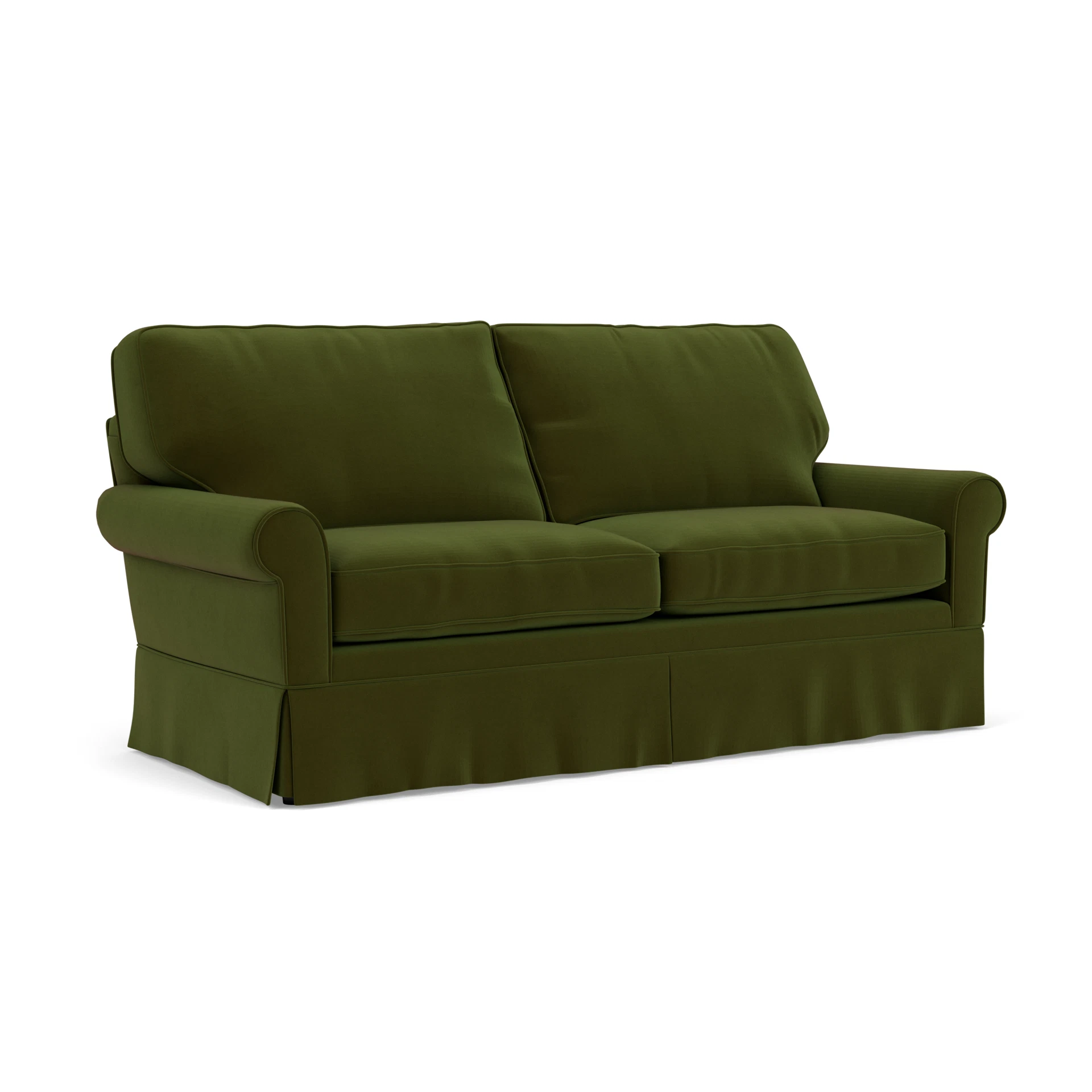 Dawson 3 Seater Sofa in Matt Velvet - Forest Green with undefined legs