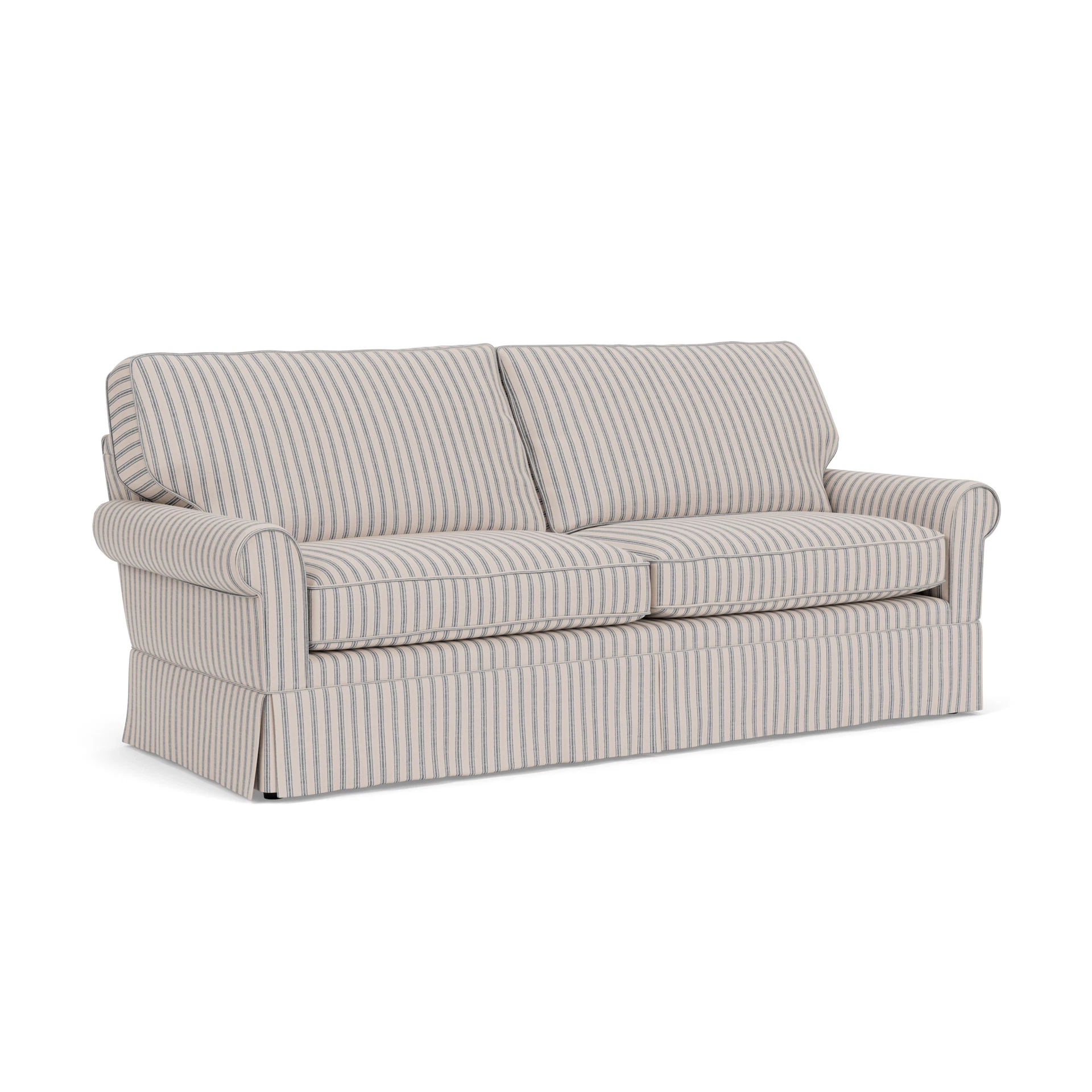 Dawson 4 Seater Sofa in Kingham Stripe - Indigo with undefined legs