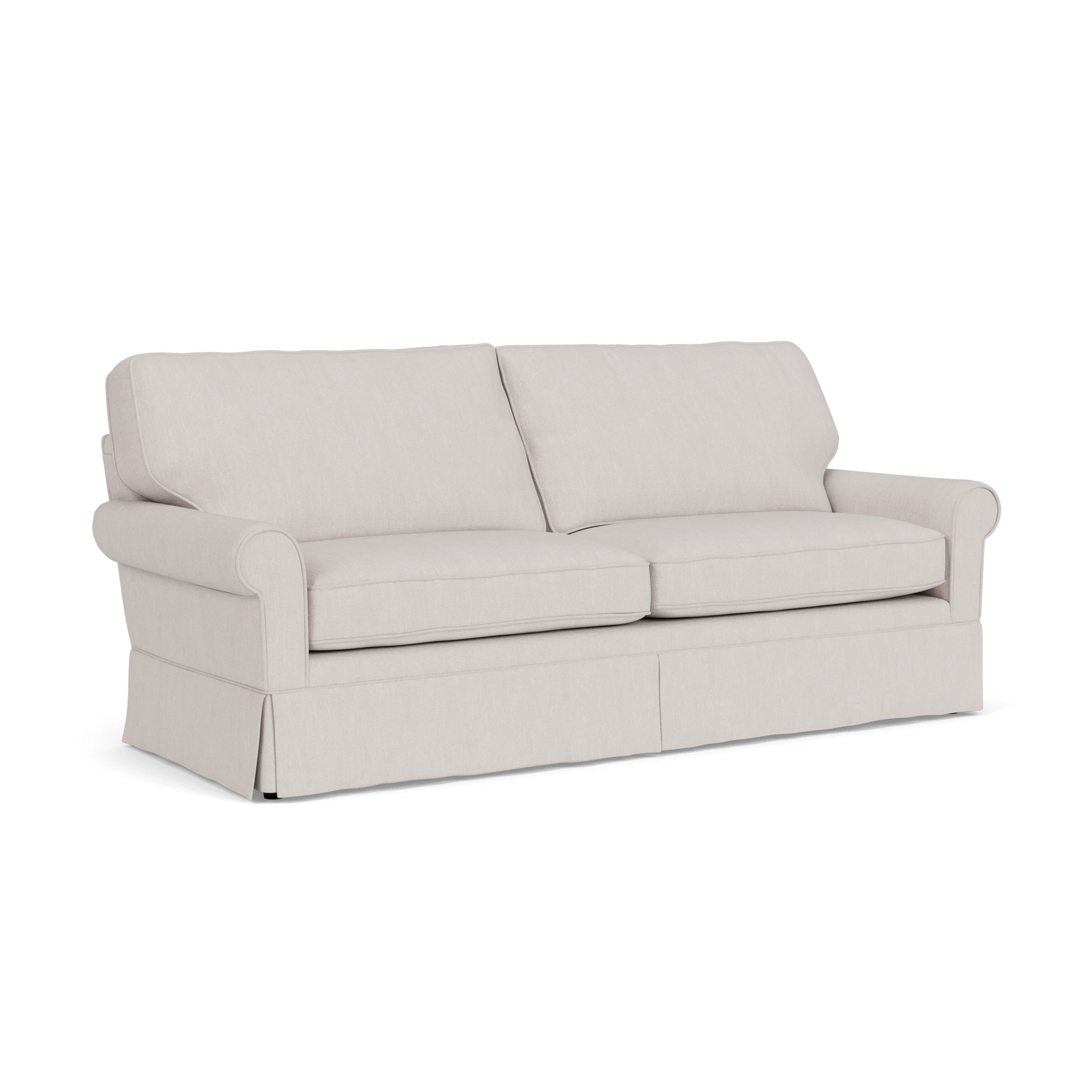 Dawson 4 Seater Sofa in Luxury Italian Linen - Soft White with undefined legs